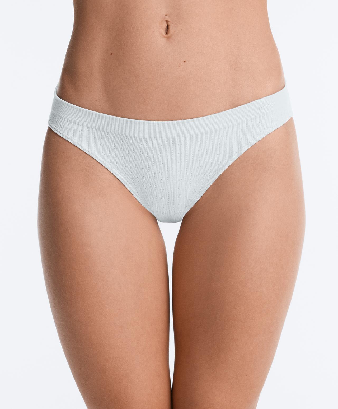 3 seamless soft-touch openwork classic briefs — AQUAMARINE