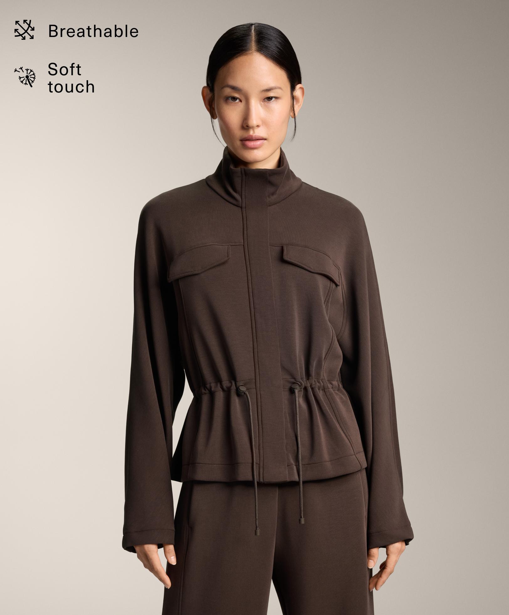 Long soft-touch modal pocket jacket