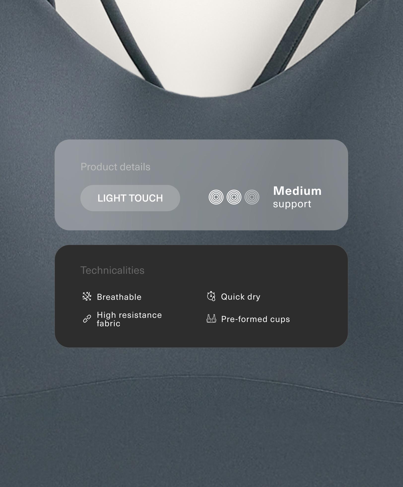 حمالة صدر رياضية لايت تاتش بتدعيم متوسط - تخفيضات