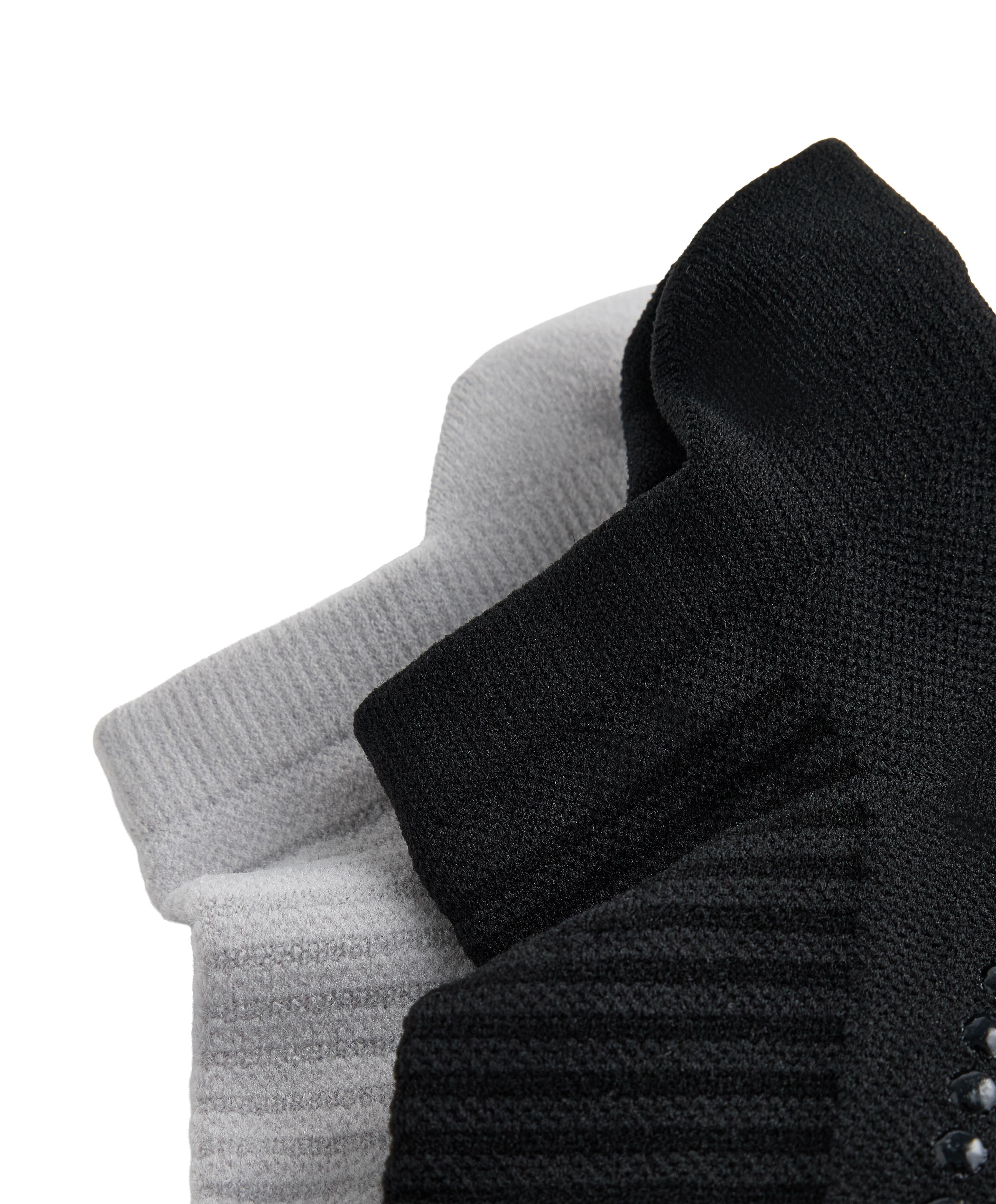 2 pairs of polyamide blend yoga and Pilates sneaker socks — BLACK
