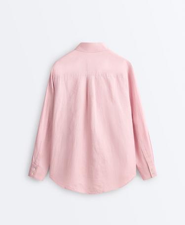 100% linen relaxed shirt — DUSTY PINK 8