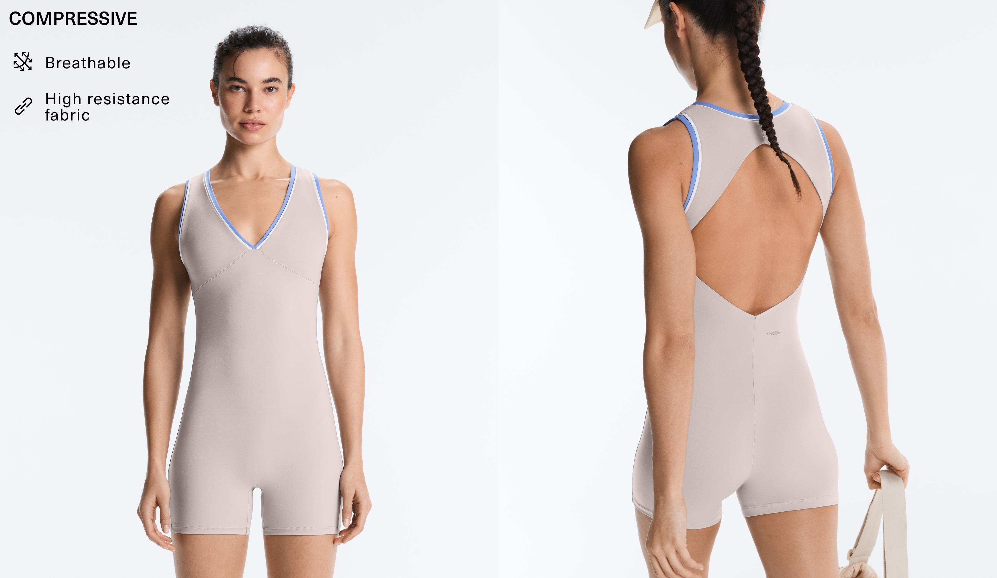 Contrast Compressive short jumpsuit