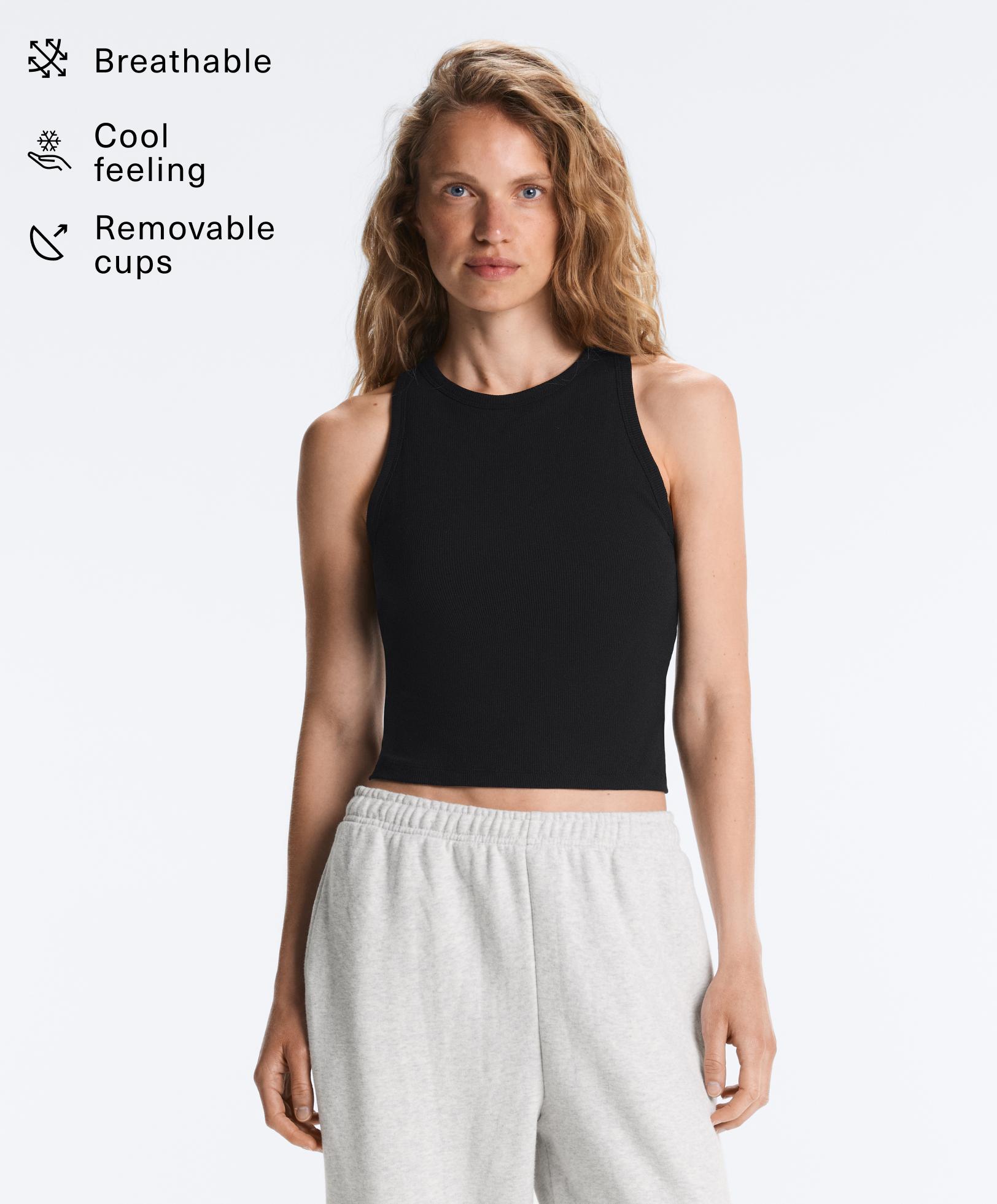 Довга майка tank top rib з суміші modal