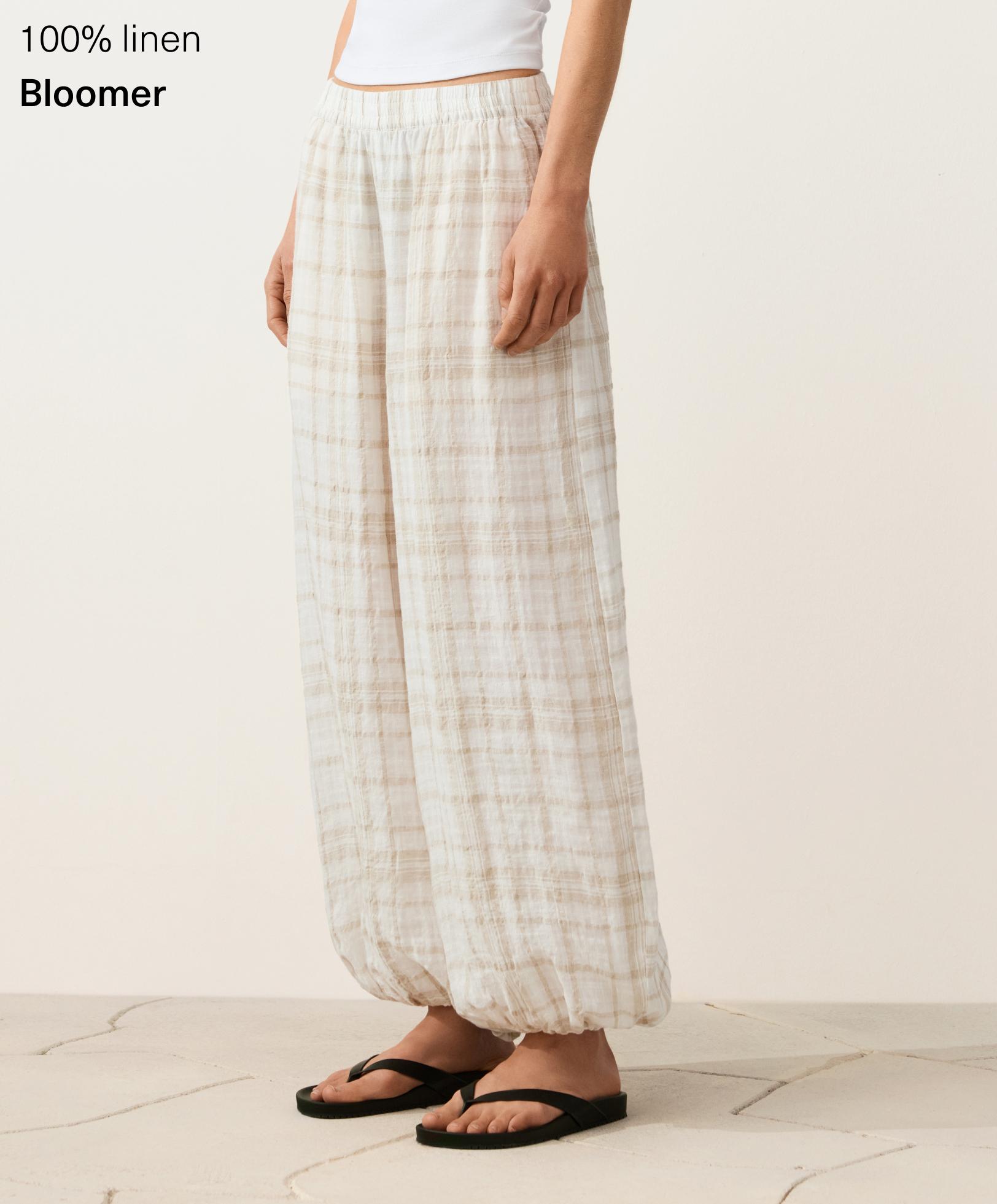 100% linen bloomer trousers