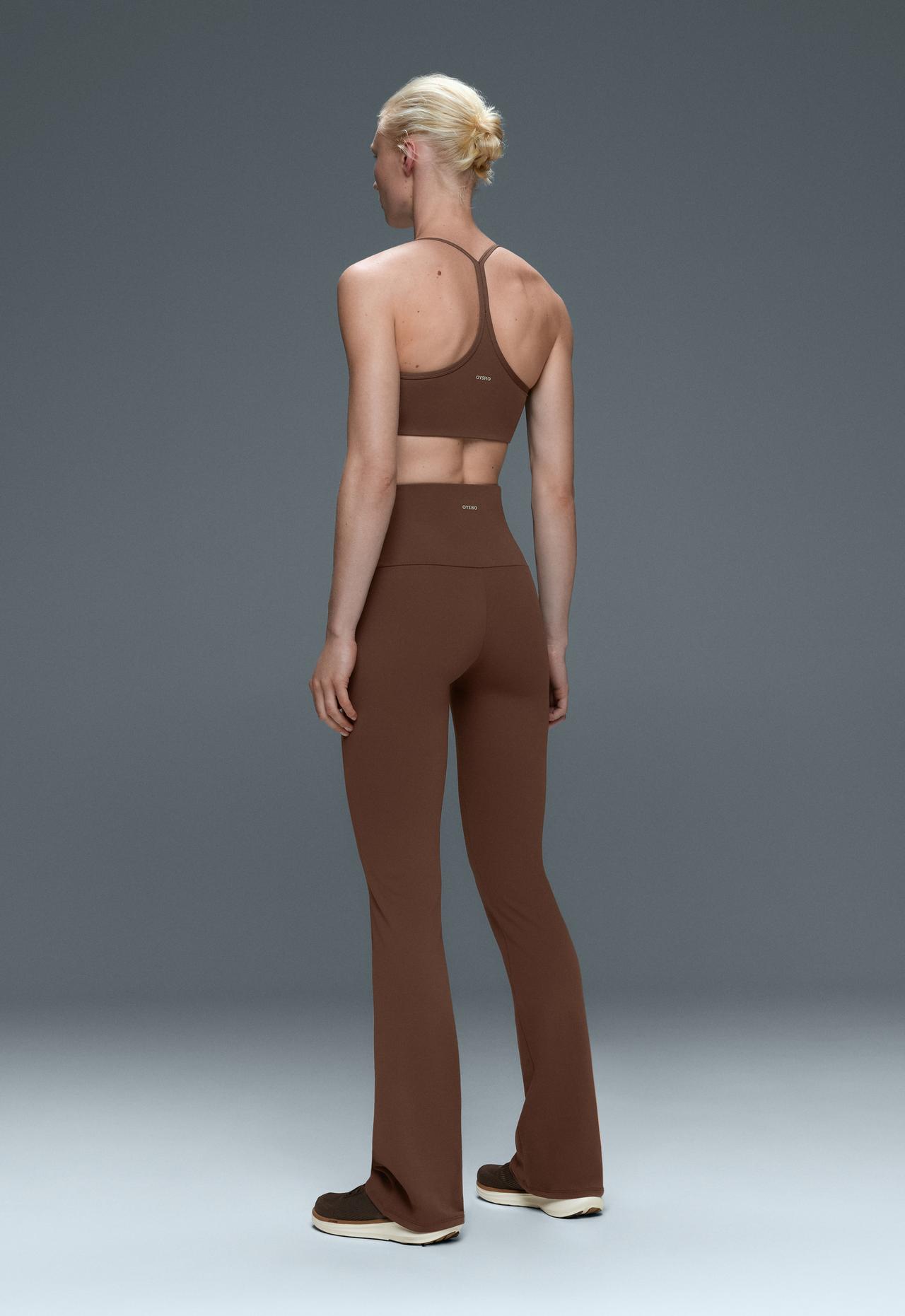 High-rise Comfortlux flare trousers — COCOA