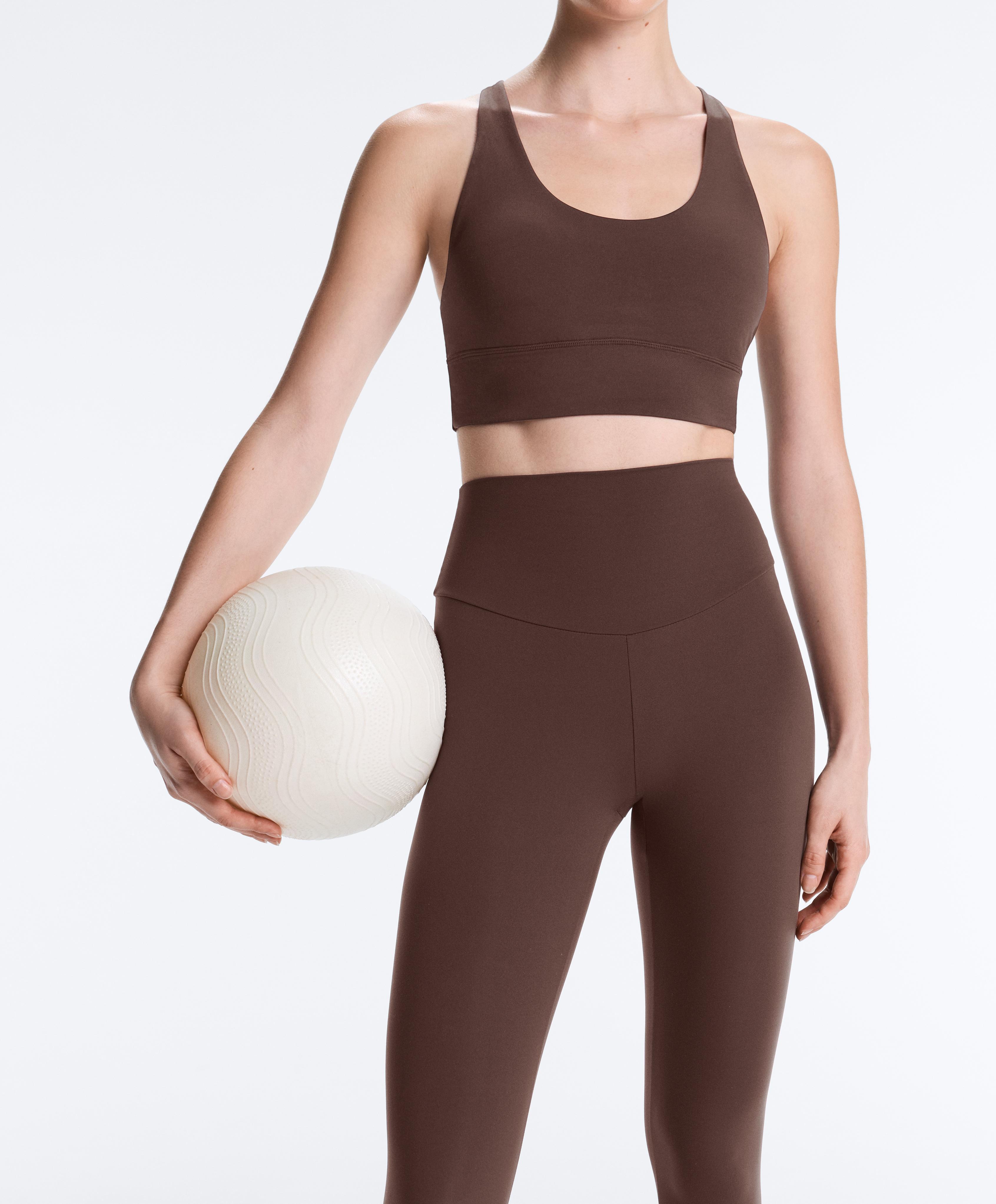 Comfortlux super-high-rise ankle-length leggings — BROWN