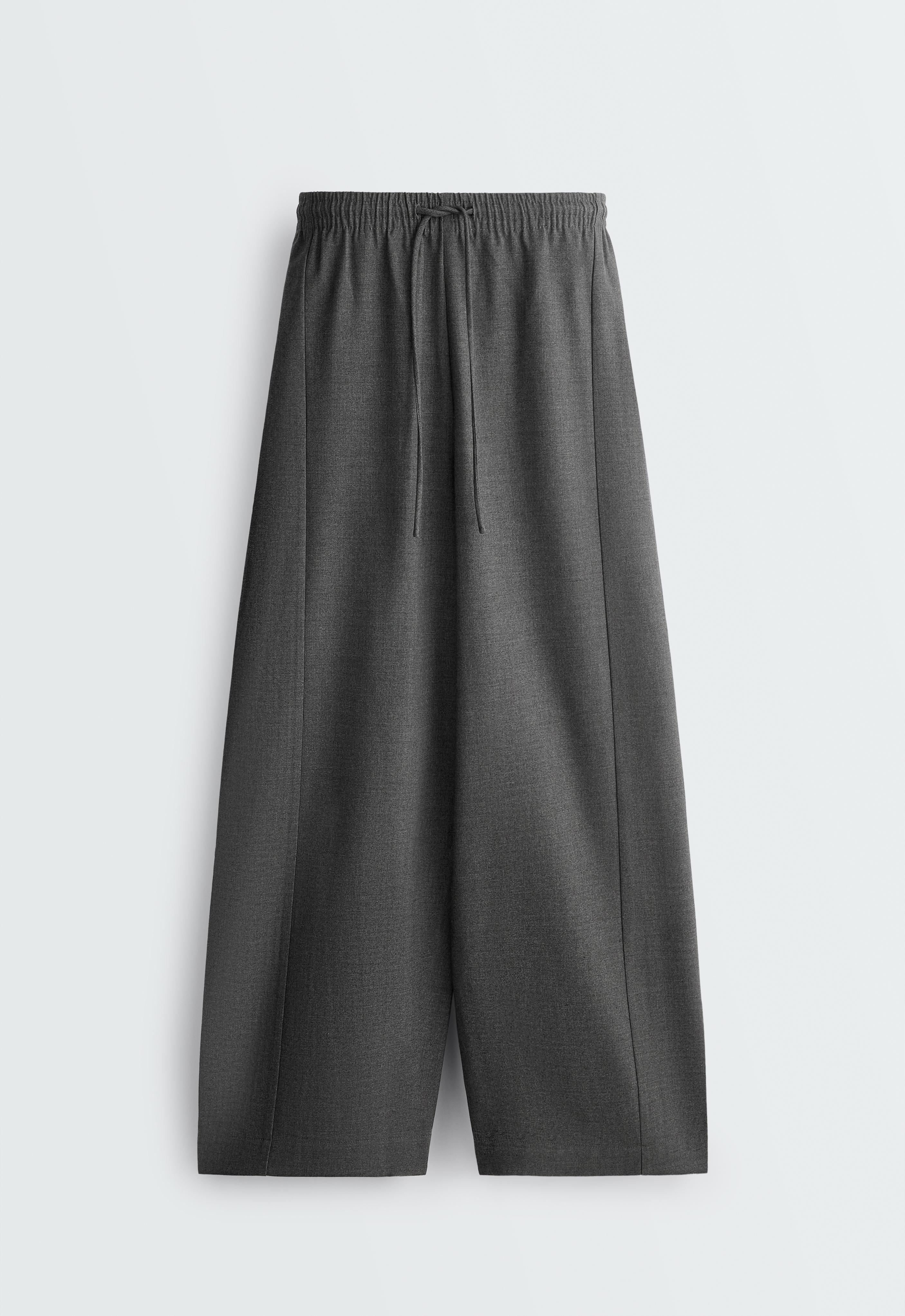 13% wool balloon trousers — GREY