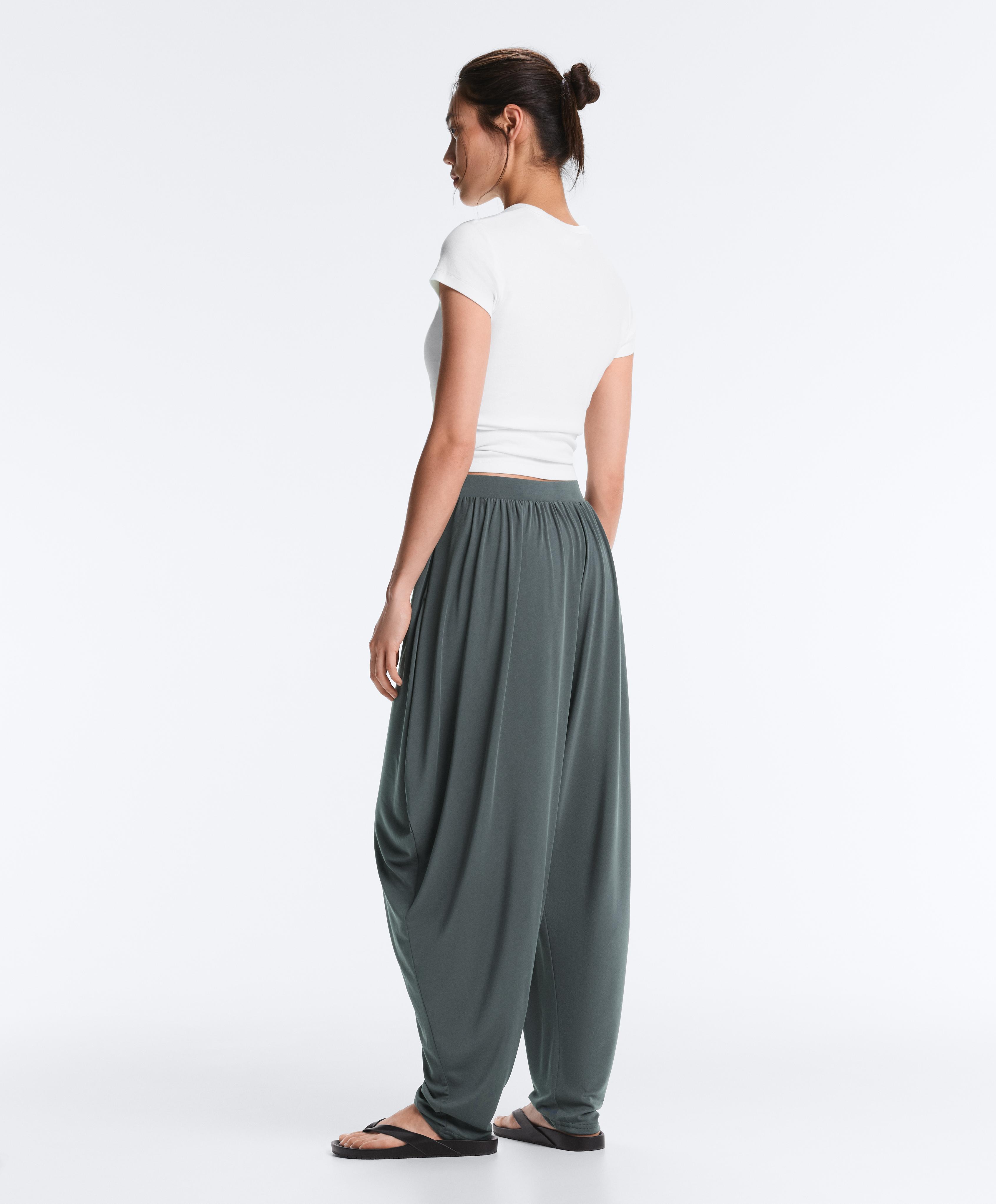 Modal blend bloomer trousers — STEEL GREY