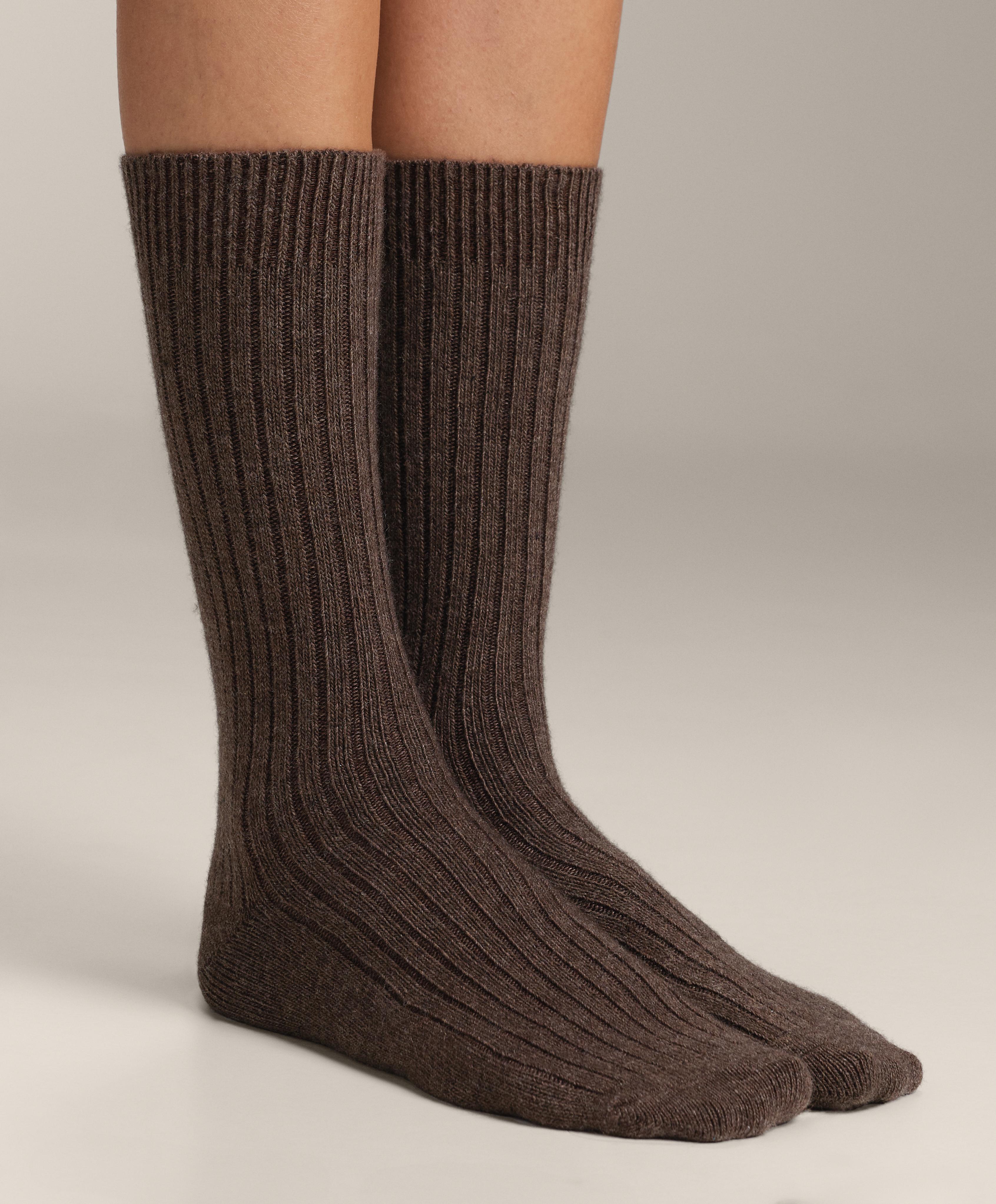 Classic socks 15% cashmere 10% wool — DARK BROWN