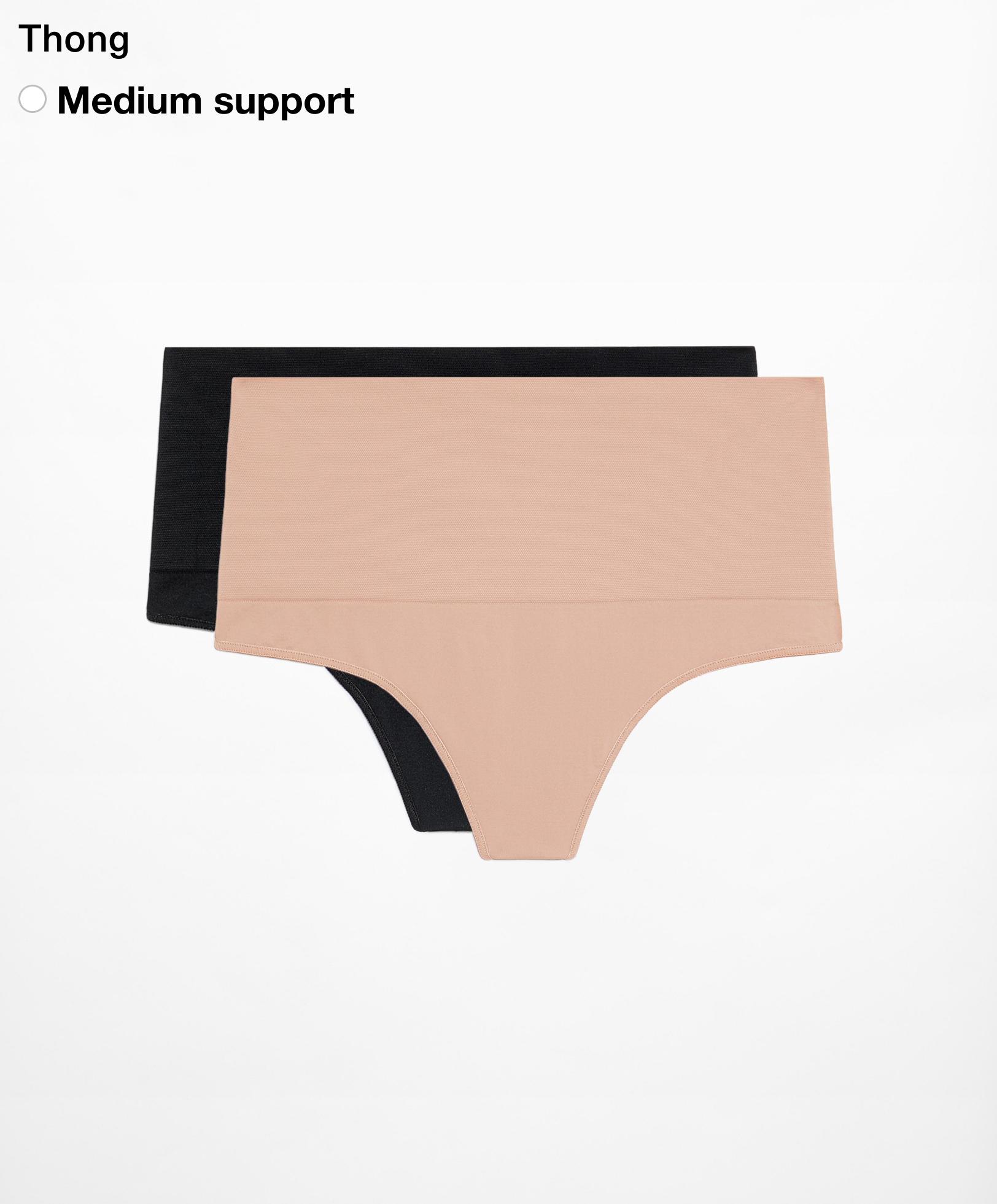 2 seamless medium support soft touch thongs