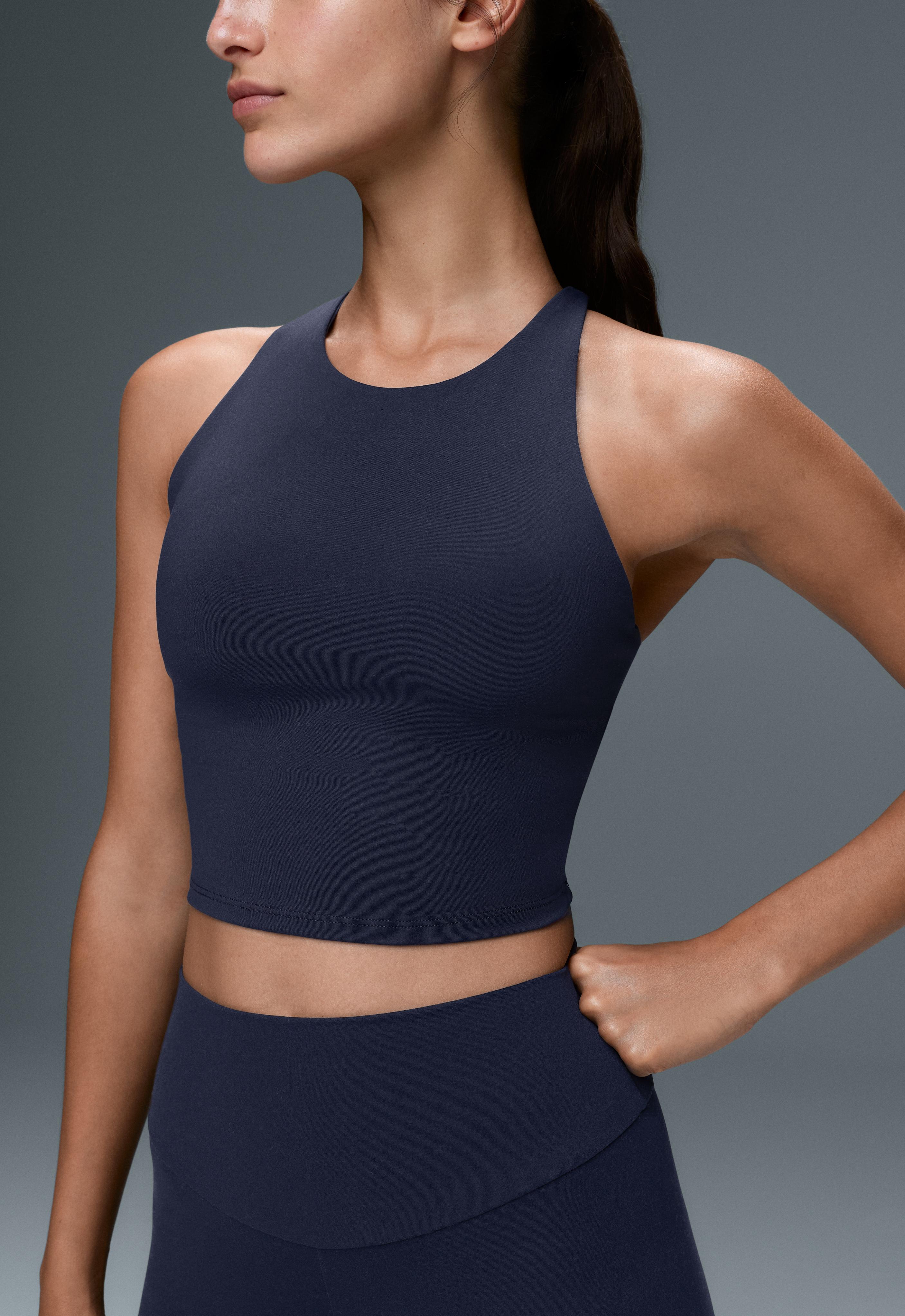 Comfortlux strappy tank top with cups — NAVY BLUE
