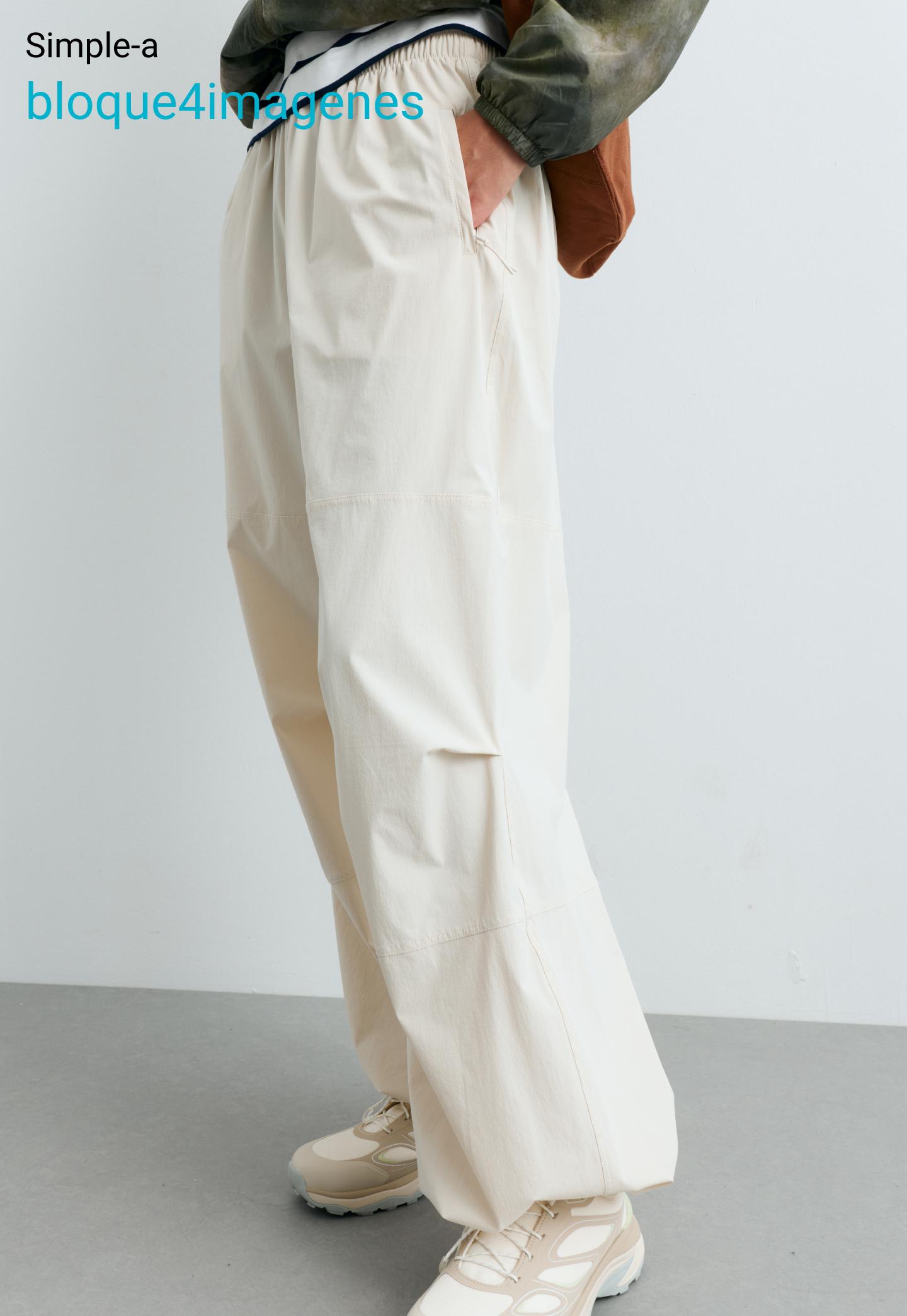 100% cotton gauze balloon trousers — WHITE 