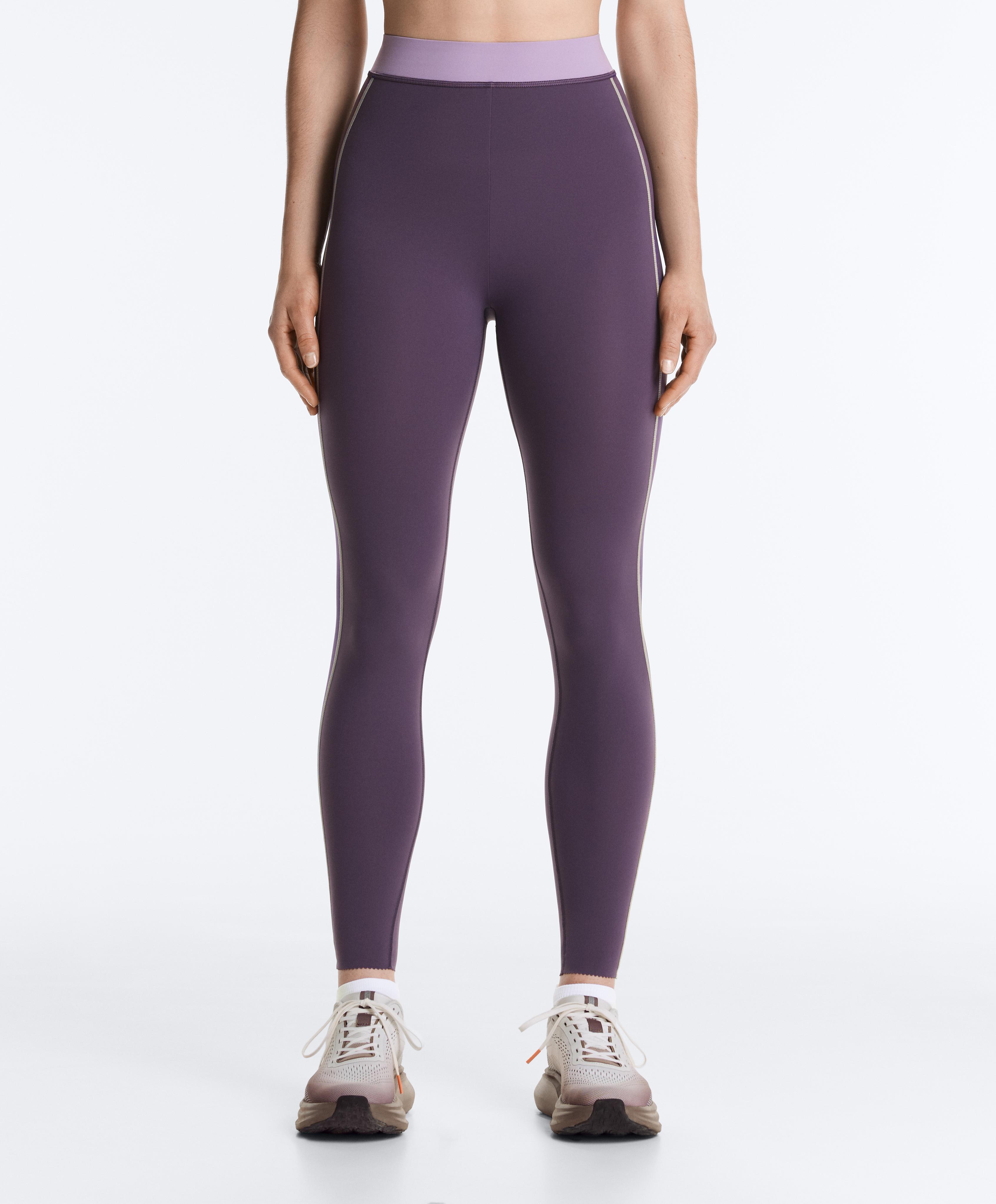 Compressive high rise 65cm ankle-length leggings — WASHED PURPLE