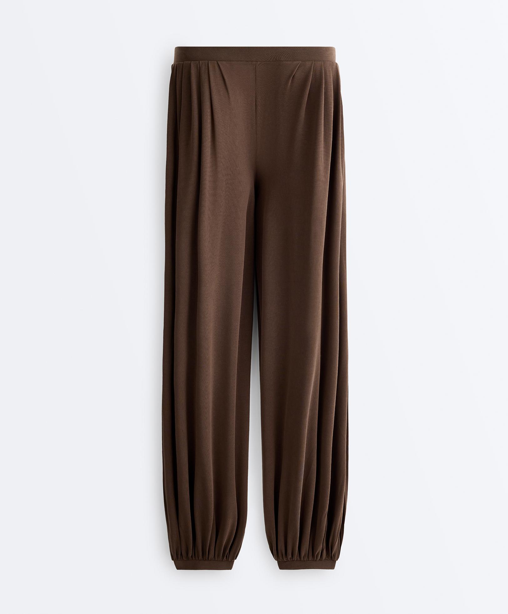 Modal-blend soft-touch joggers — DARK BROWN