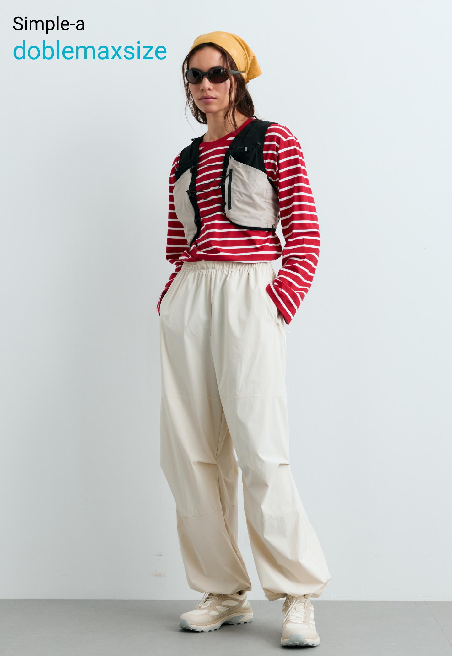 100% cotton gauze balloon trousers — WHITE 