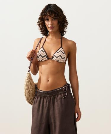 Zigzag crochet triangle bikini — ECRU 7