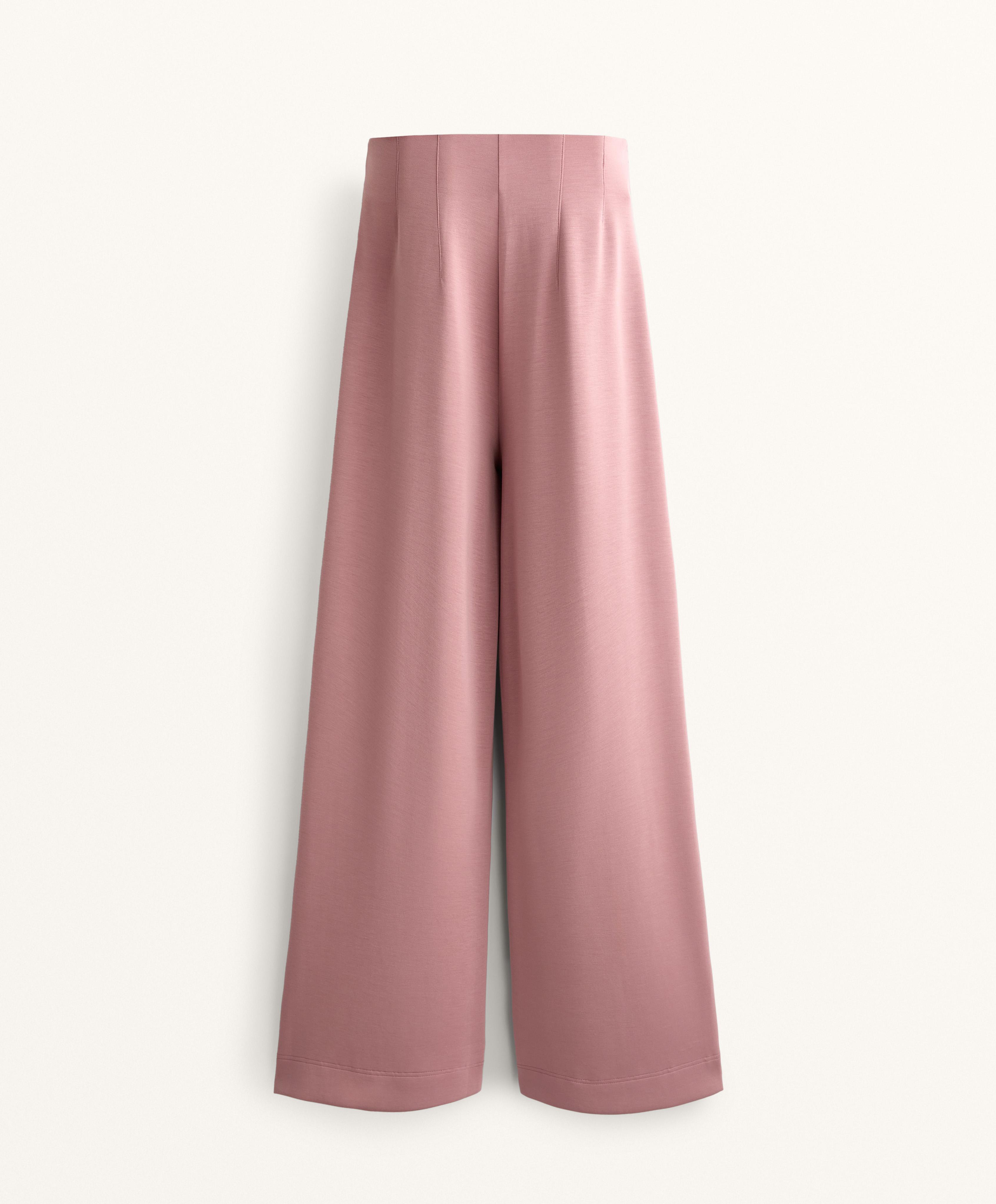 Straight-leg trousers with modal and crease