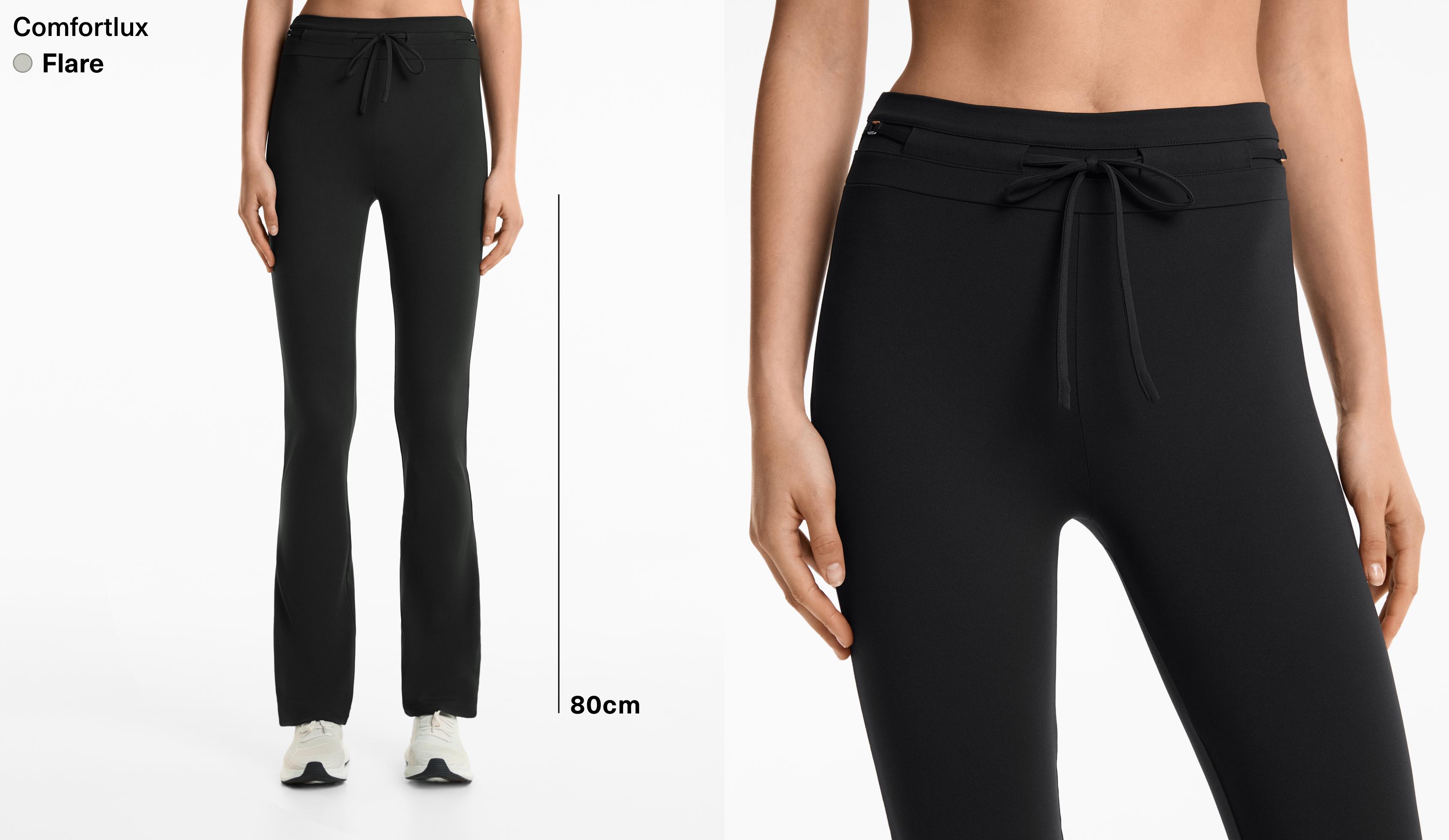Comfortlux belted flare trousers