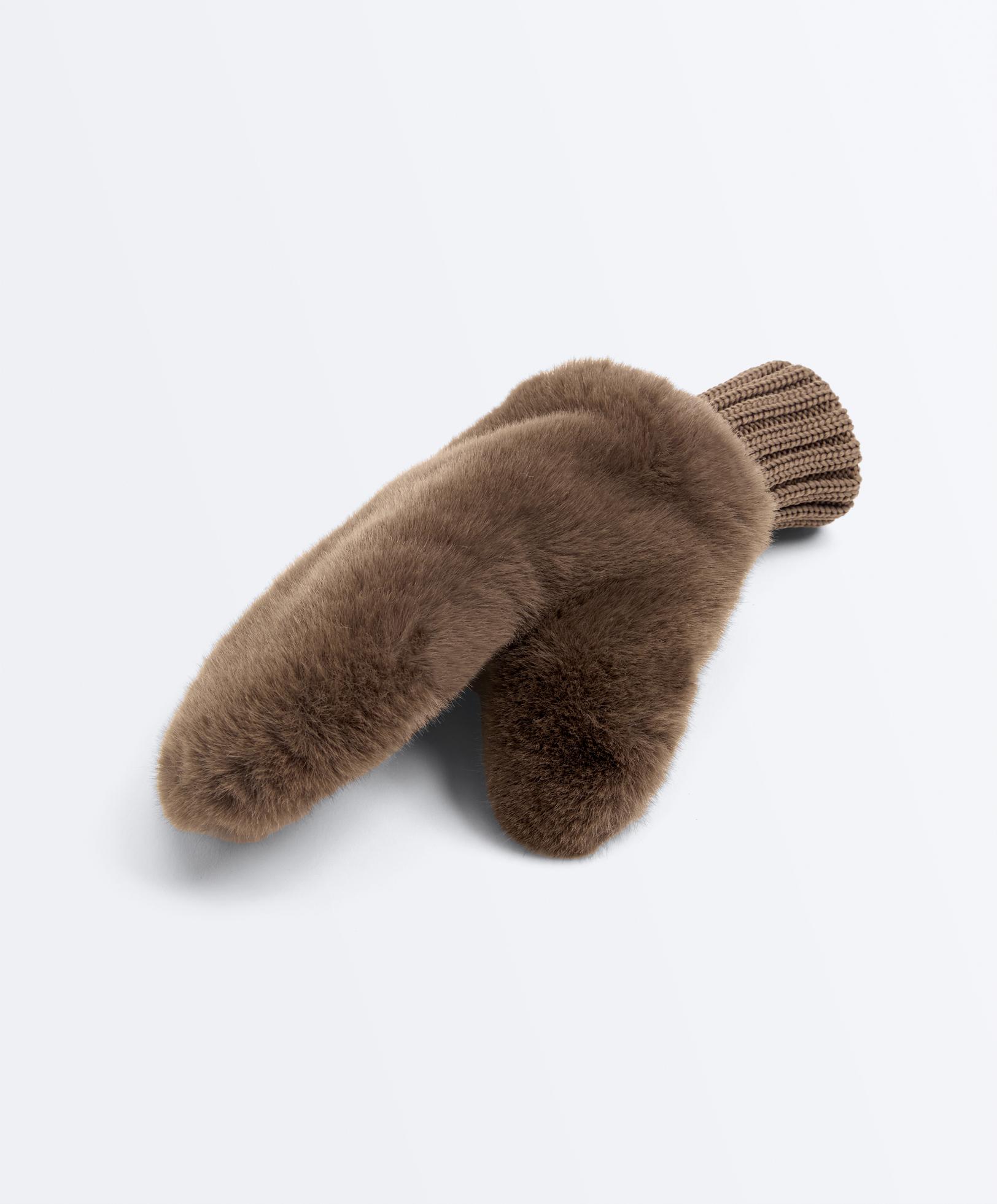 Muffole in pelliccia sintetica con polsino elastico