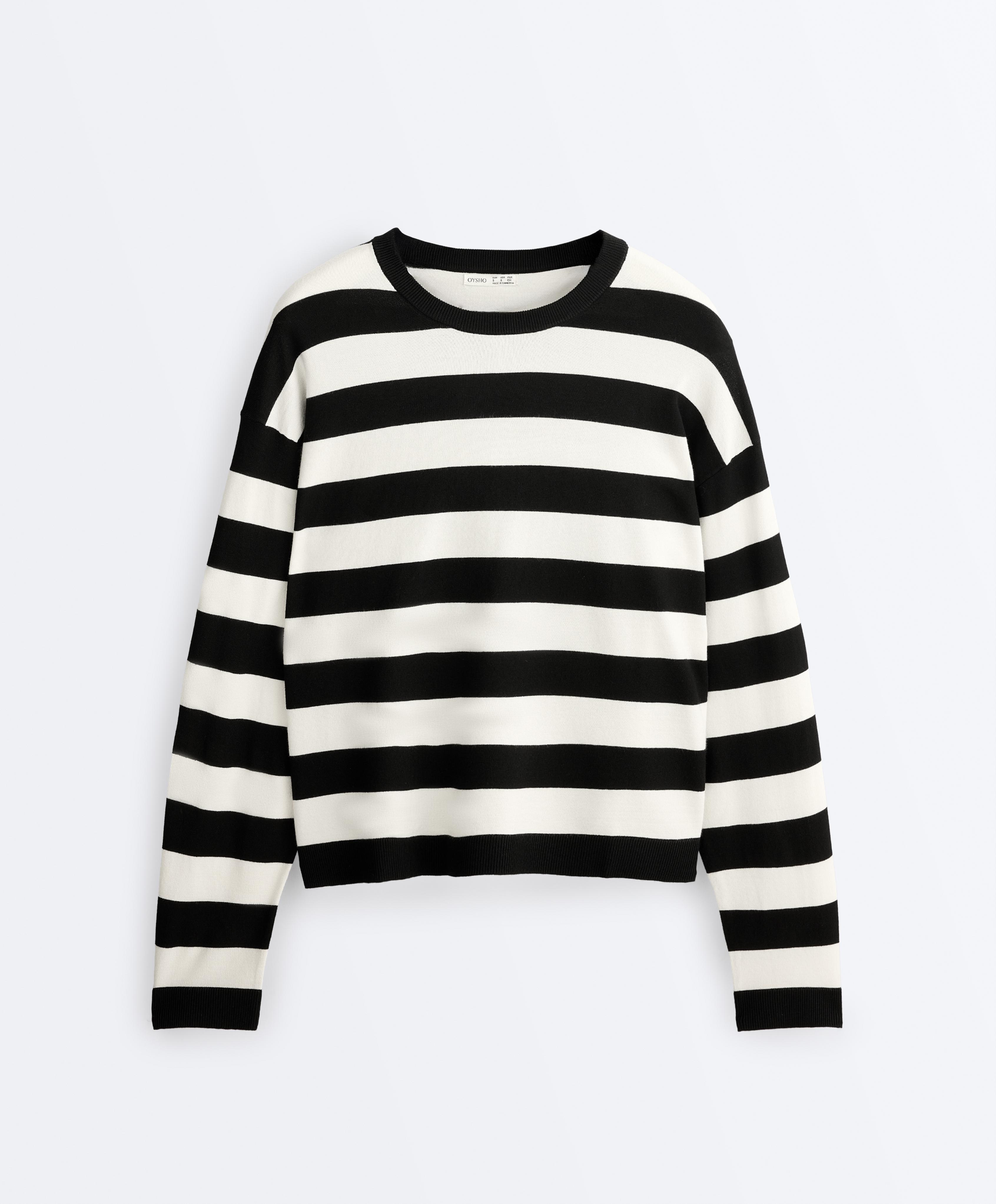 Striped knit jumper — PALE ECRU