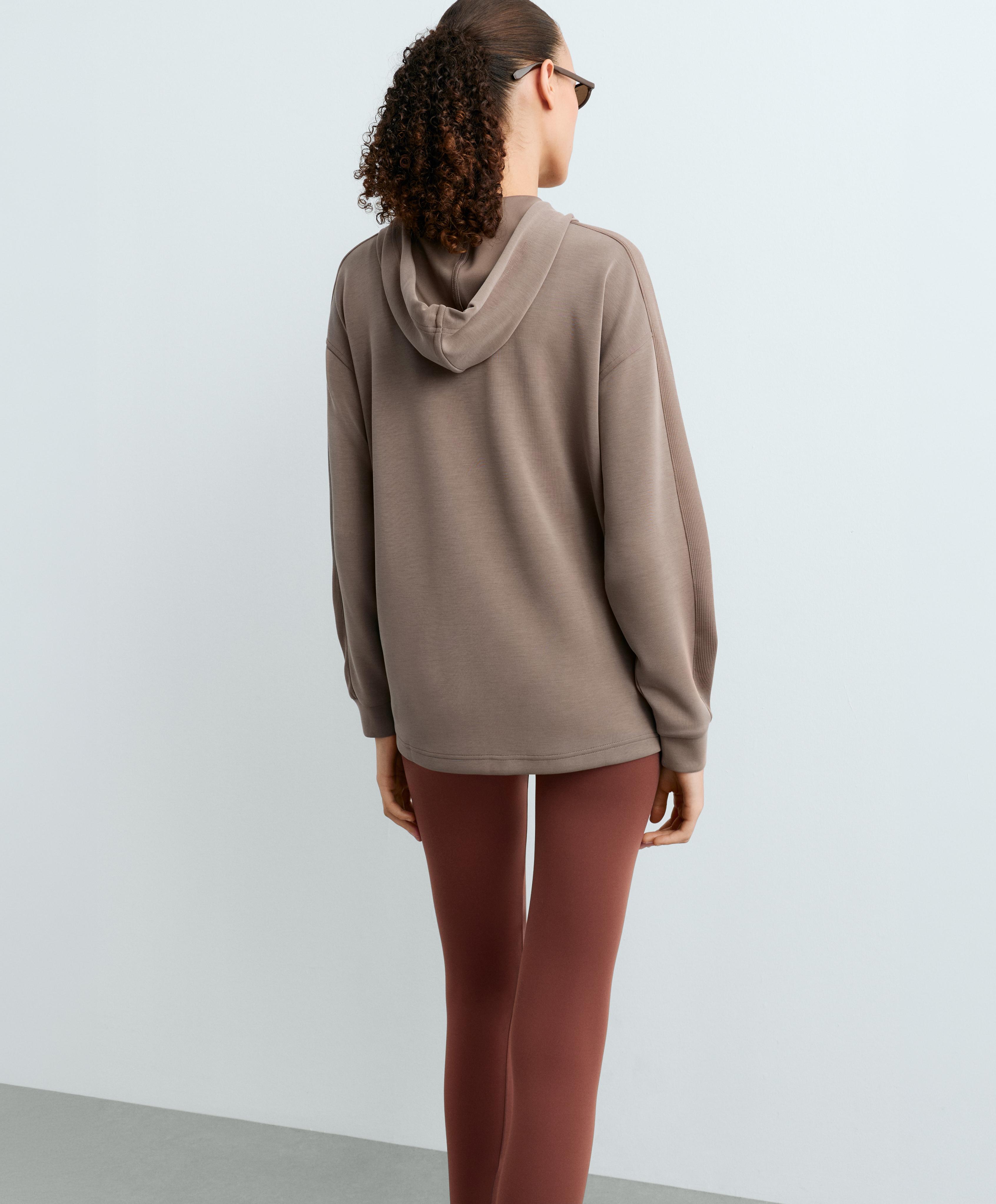 Long jacket with rib details and soft-touch modal — MINK