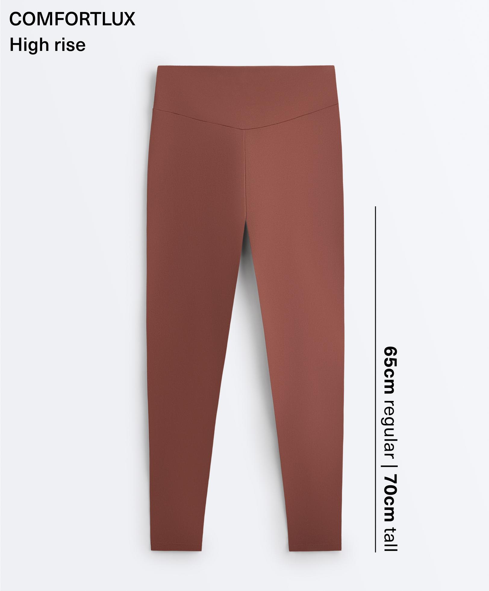 Comfortlux high-waisted ankle-length leggings — MAHOGANY