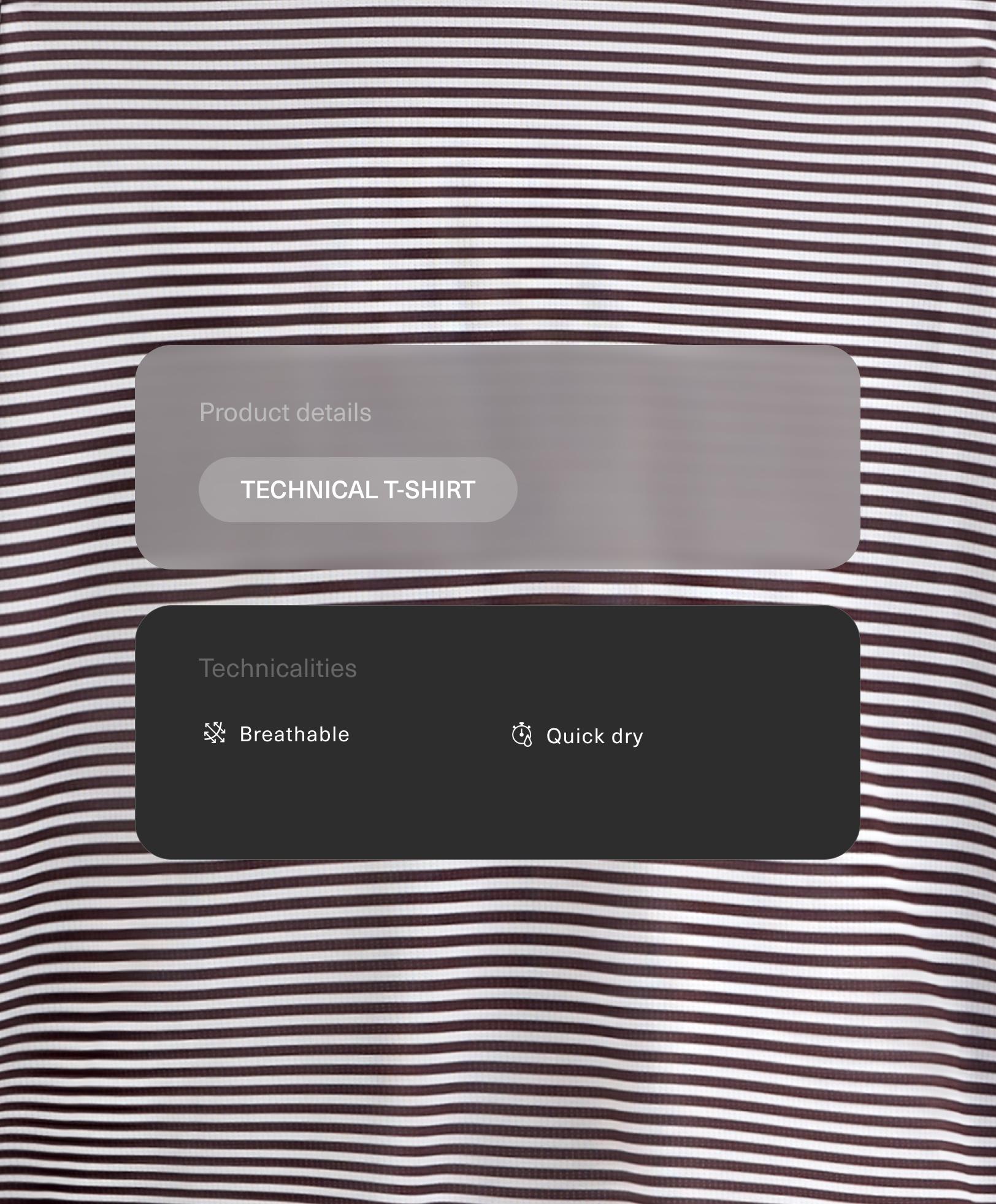 Long-sleeved striped technical T-shirt