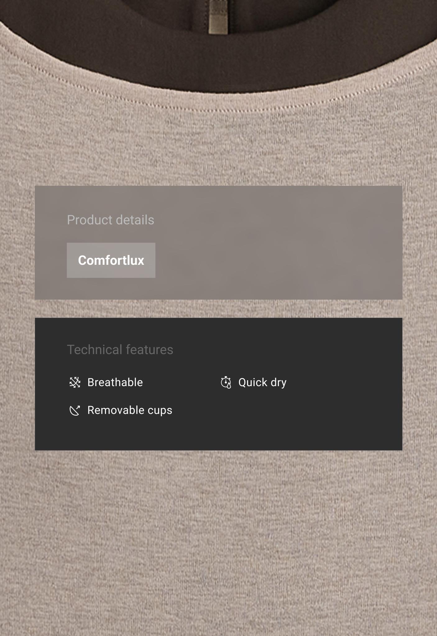 تانك توب Comfortlux متراكب بلون متباين تانك توب Comfortlux متراكب بلون متباين
