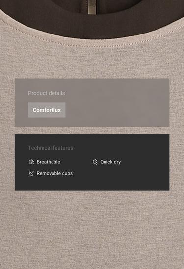 Comfortlux contrast overlay tank top — LIGHT STONE 2