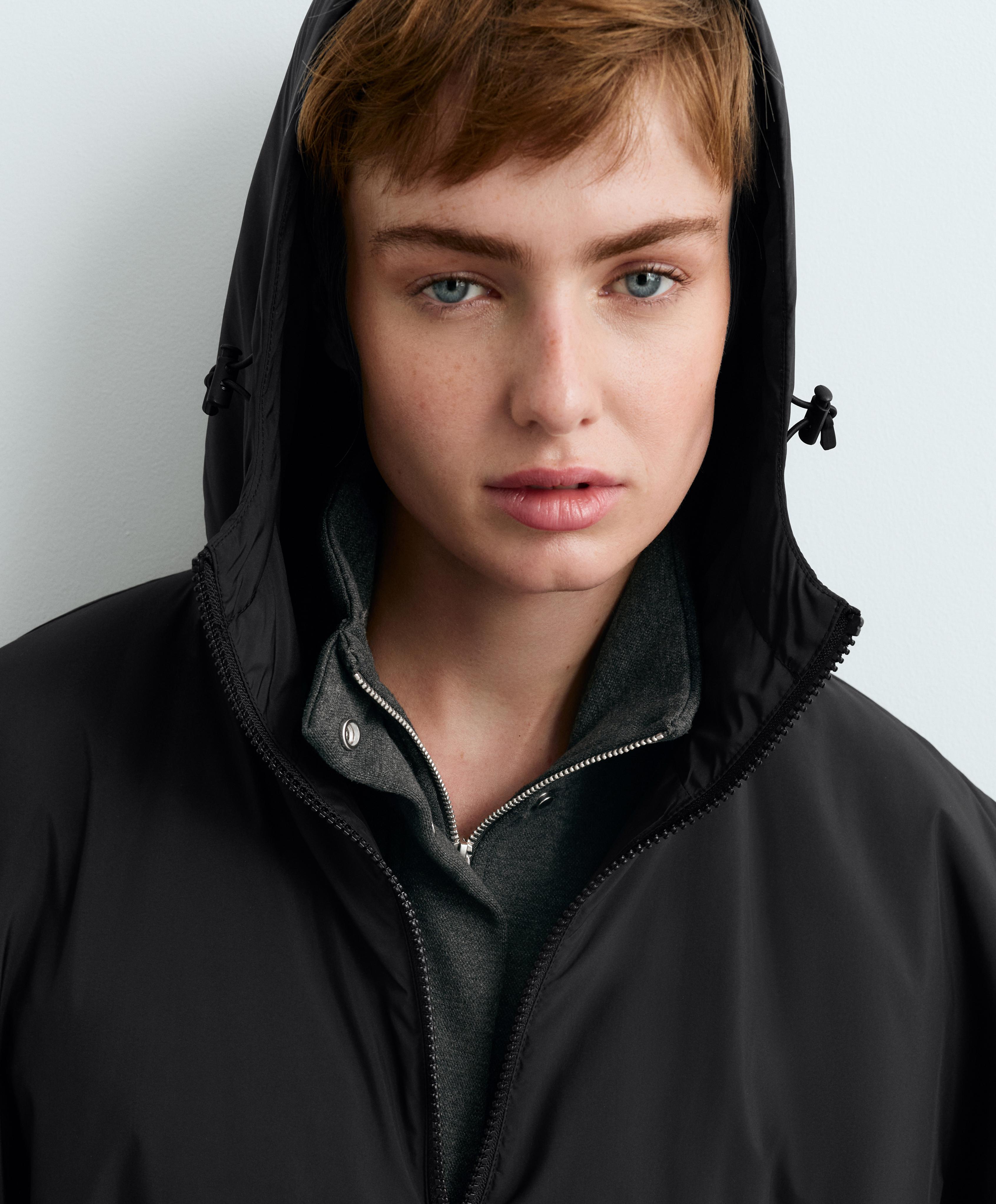 Cape-style padded gilet — BLACK