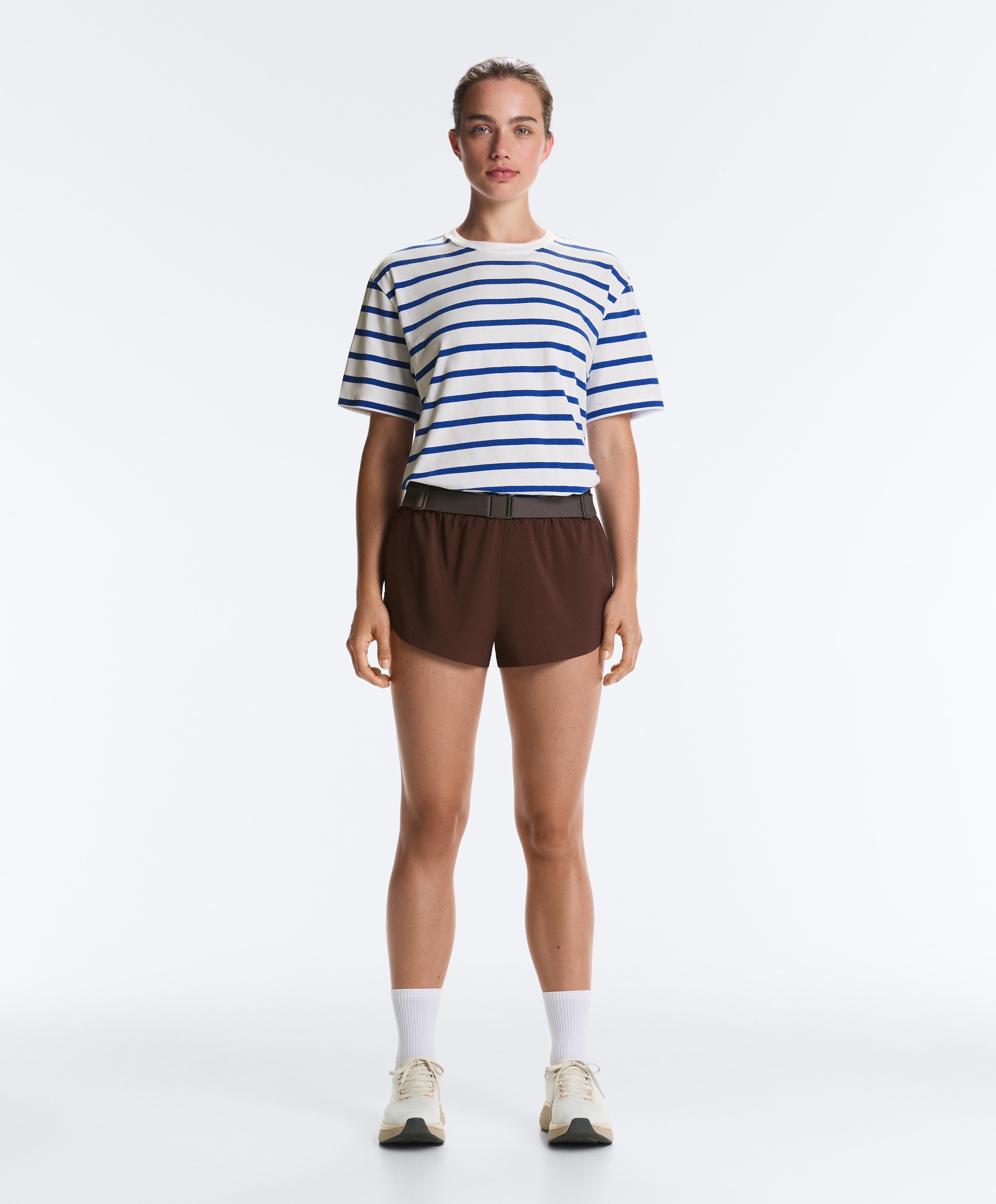 6cm low-rise technical shorts — CHOCOLATE