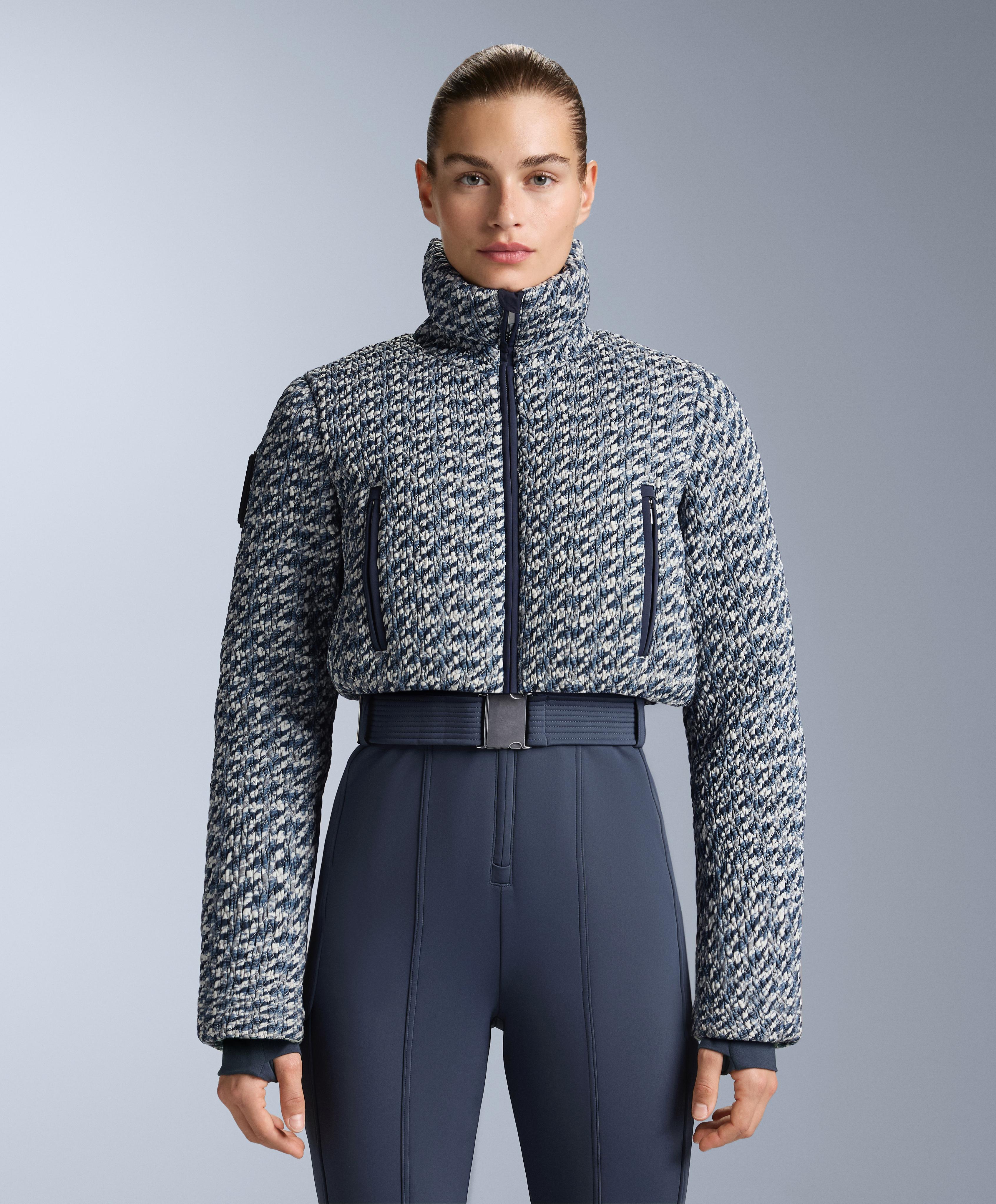 MINARDI PIUME SKI water-resistant twist padded 80% down and 20% feather jumpsuit — WASHED DARK BLUE