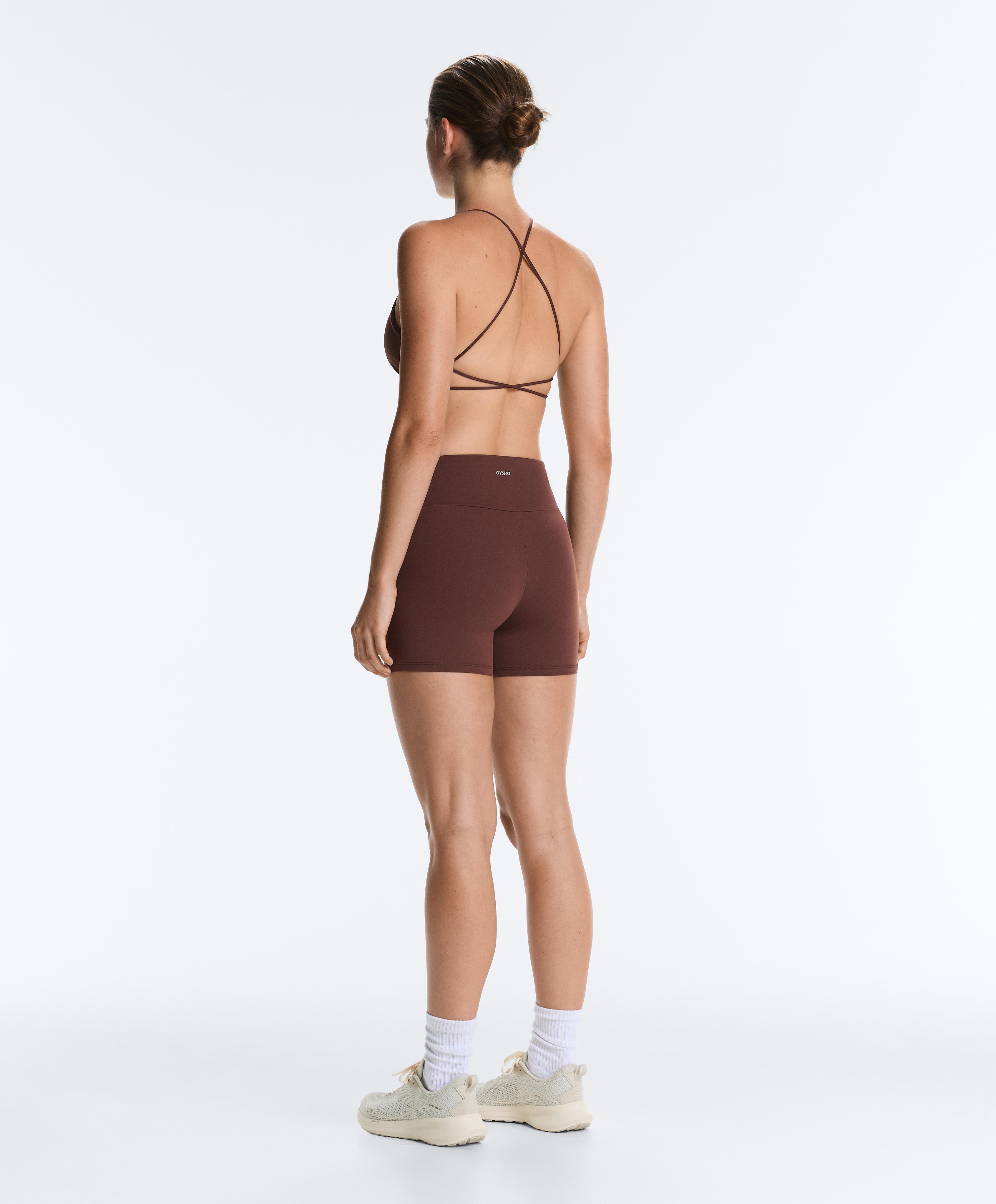 Comfortlux high-waisted 10cm hot pants — CHOCOLATE