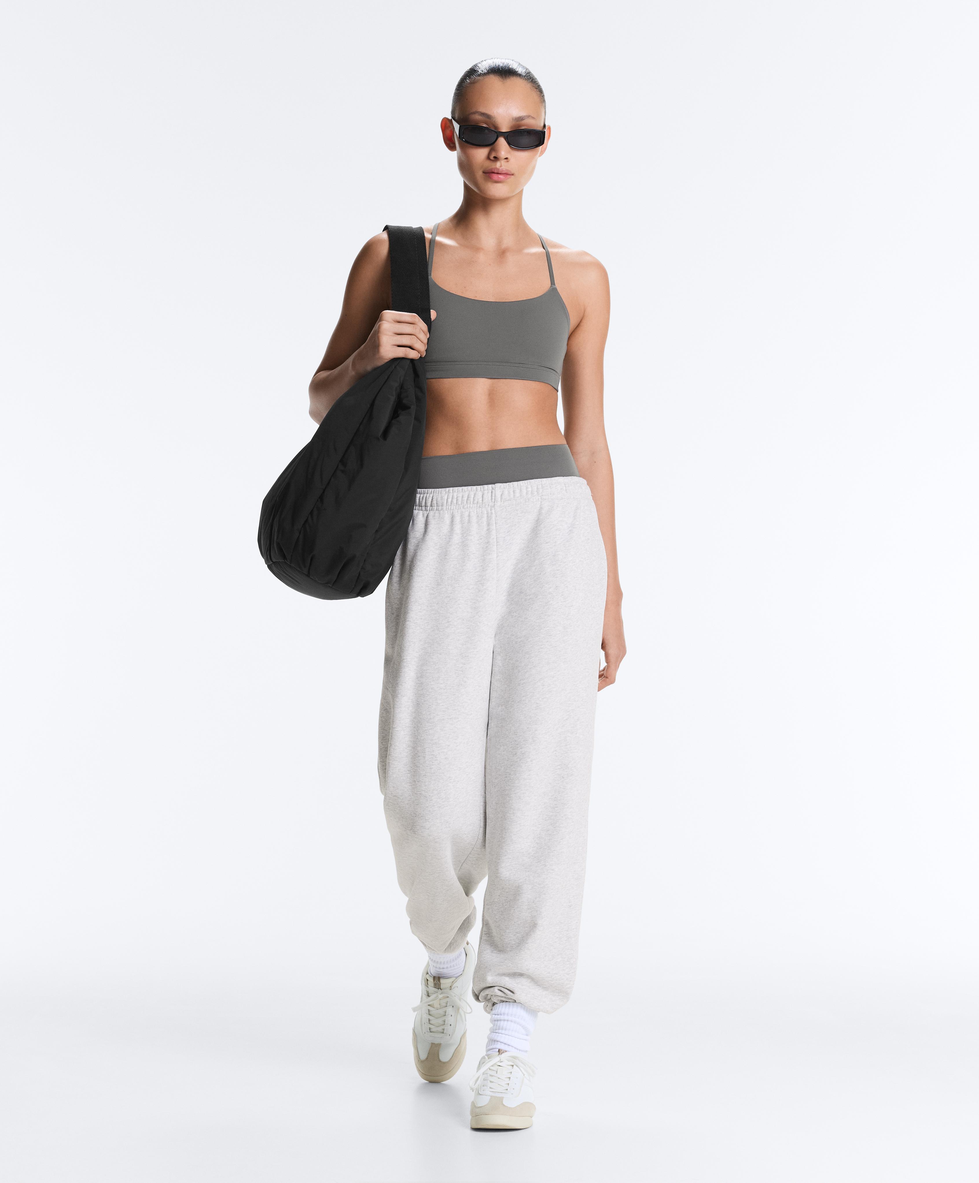 Low-support Comfortlux sports bra with straps — MID GREY