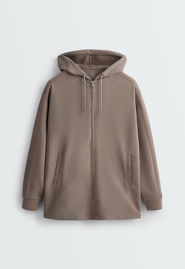 Long jacket with rib details and soft-touch modal — MINK 7