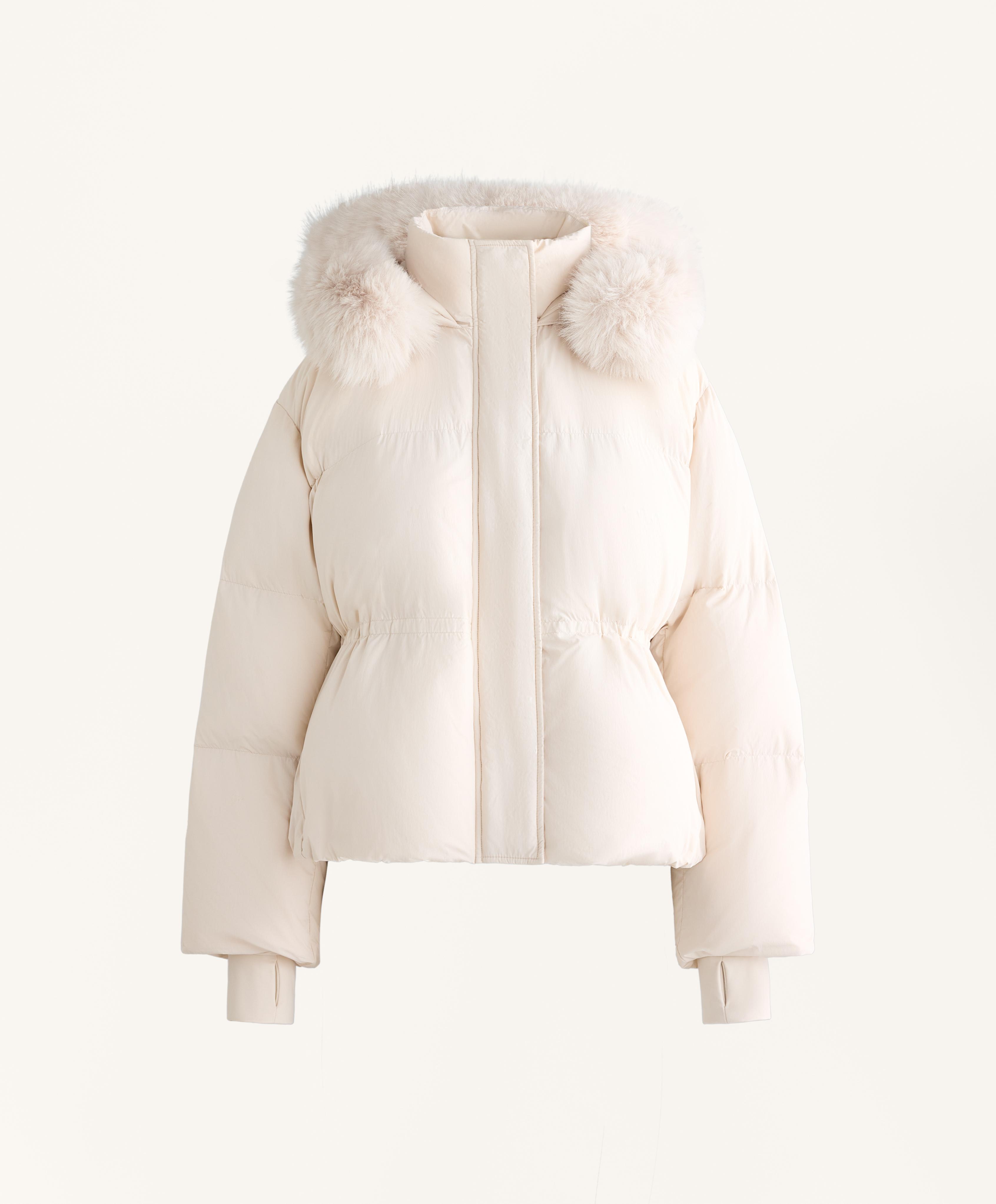 Short 100% down padded jacket — ECRU