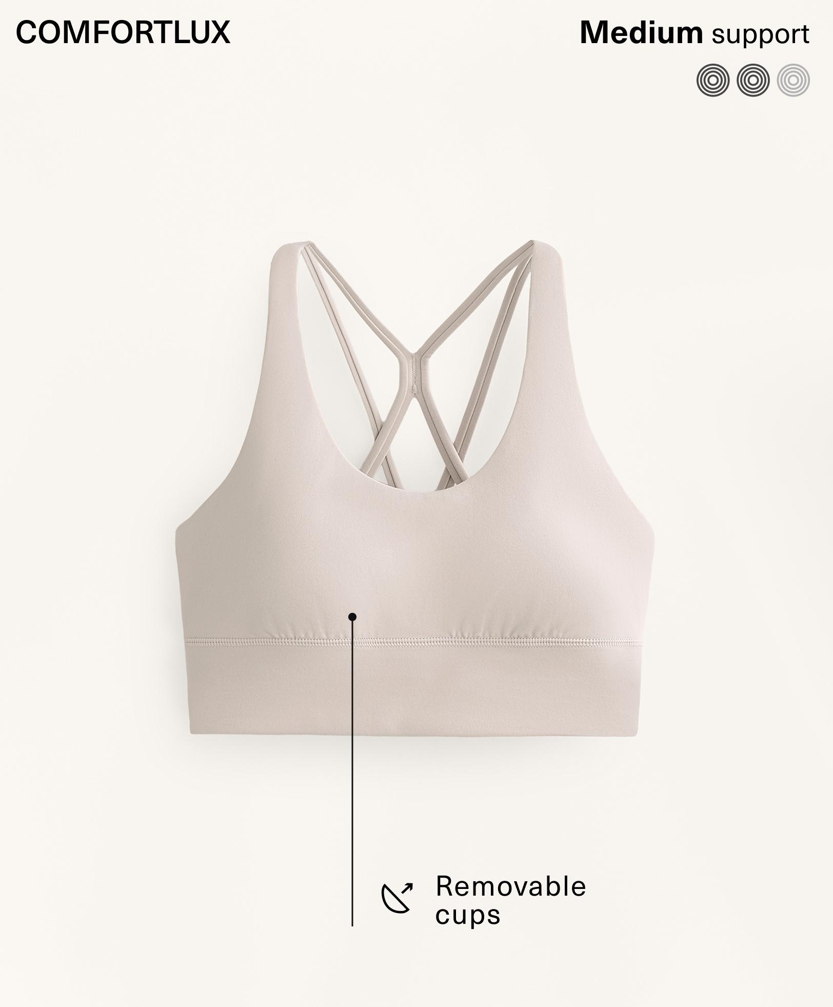 Medium-support comfortlux sports bra with cups