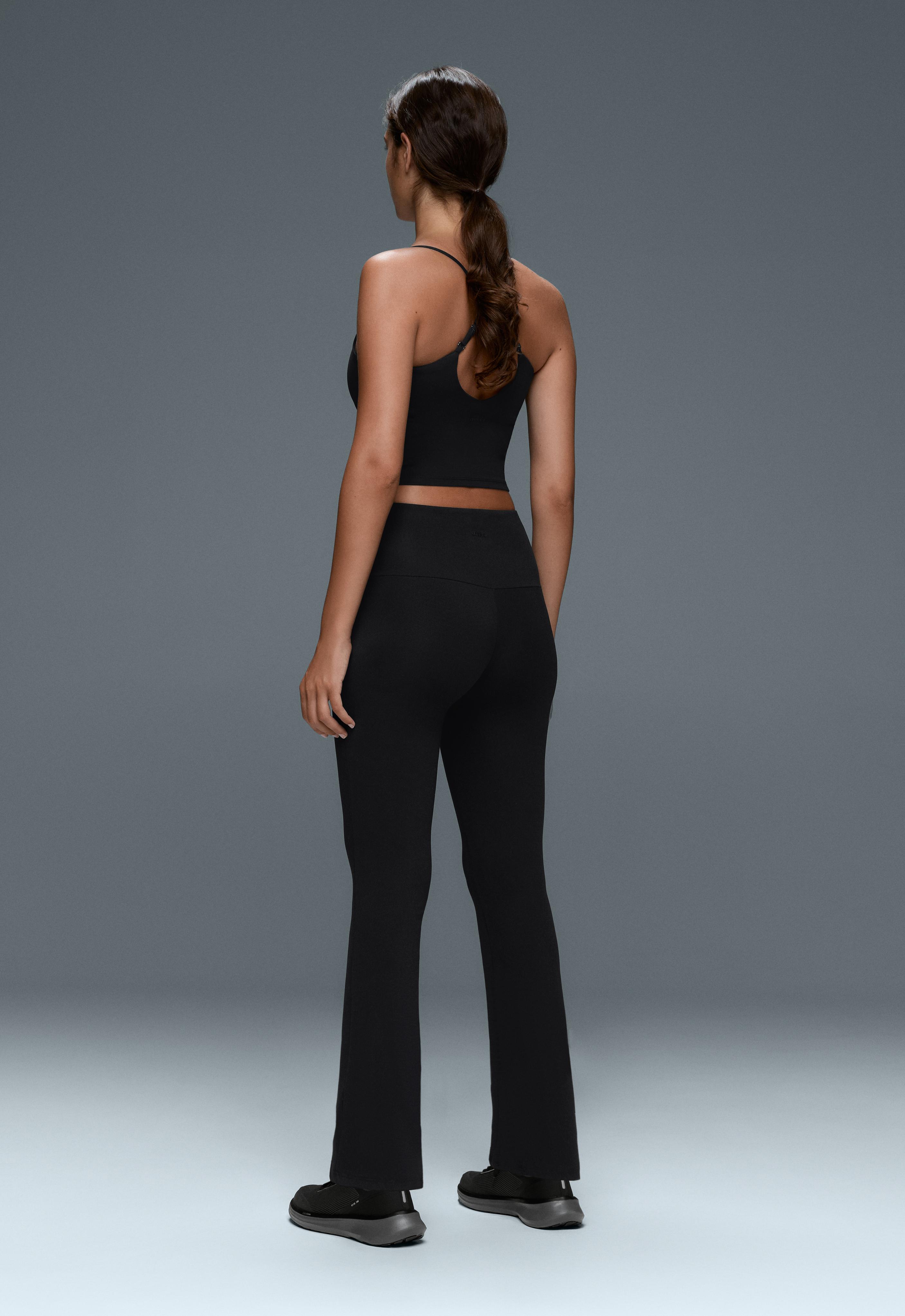 High-rise Comfortlux flare trousers — BLACK