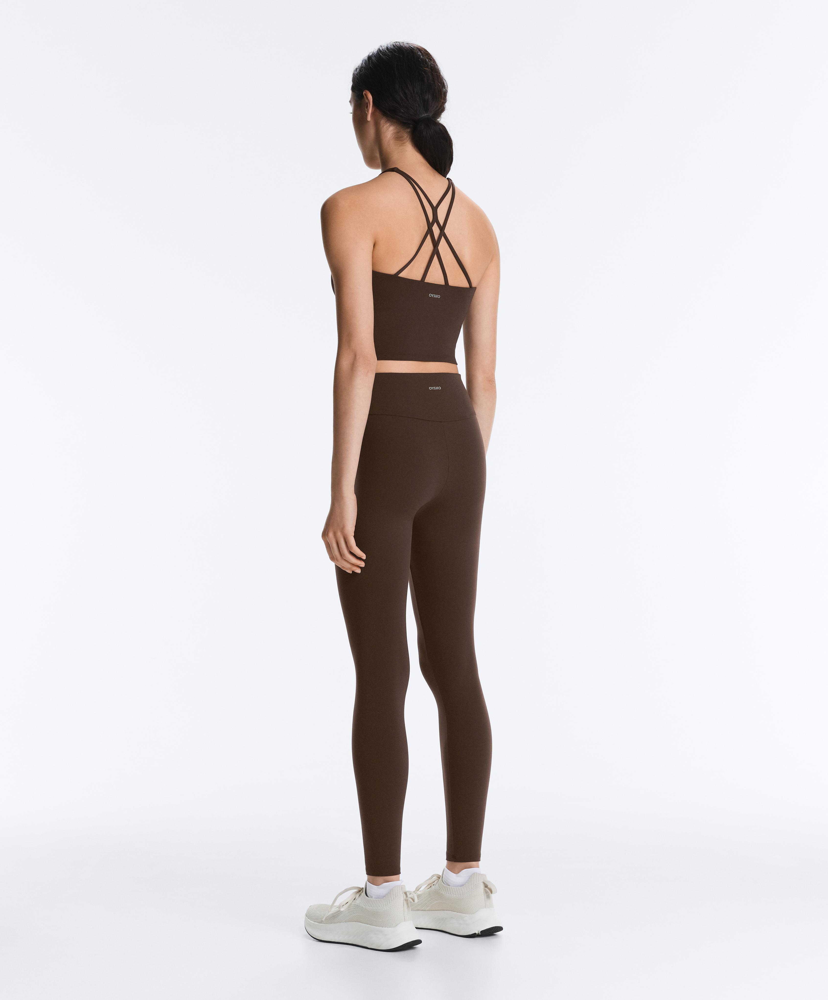 Comfortlux high-waisted ankle-length leggings — DARK BROWN