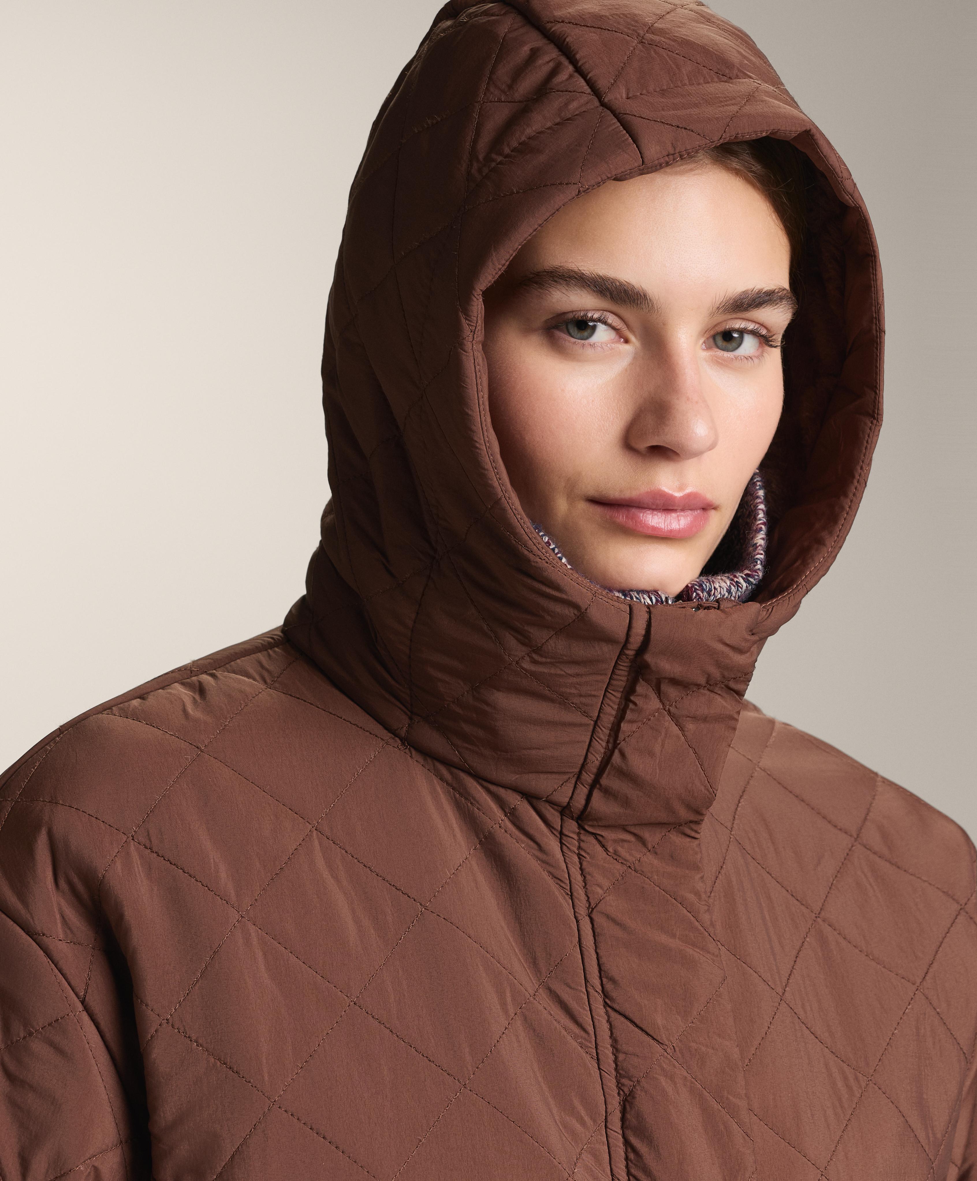Long water-repellent FELLEX® AEROGEL padded jacket — RUST