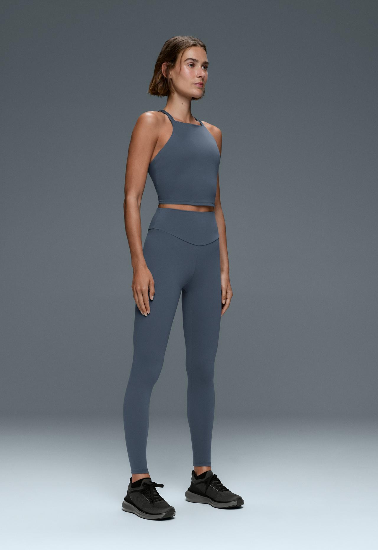 Comfortlux crossed-strap tank top — DARK PETROL BLUE