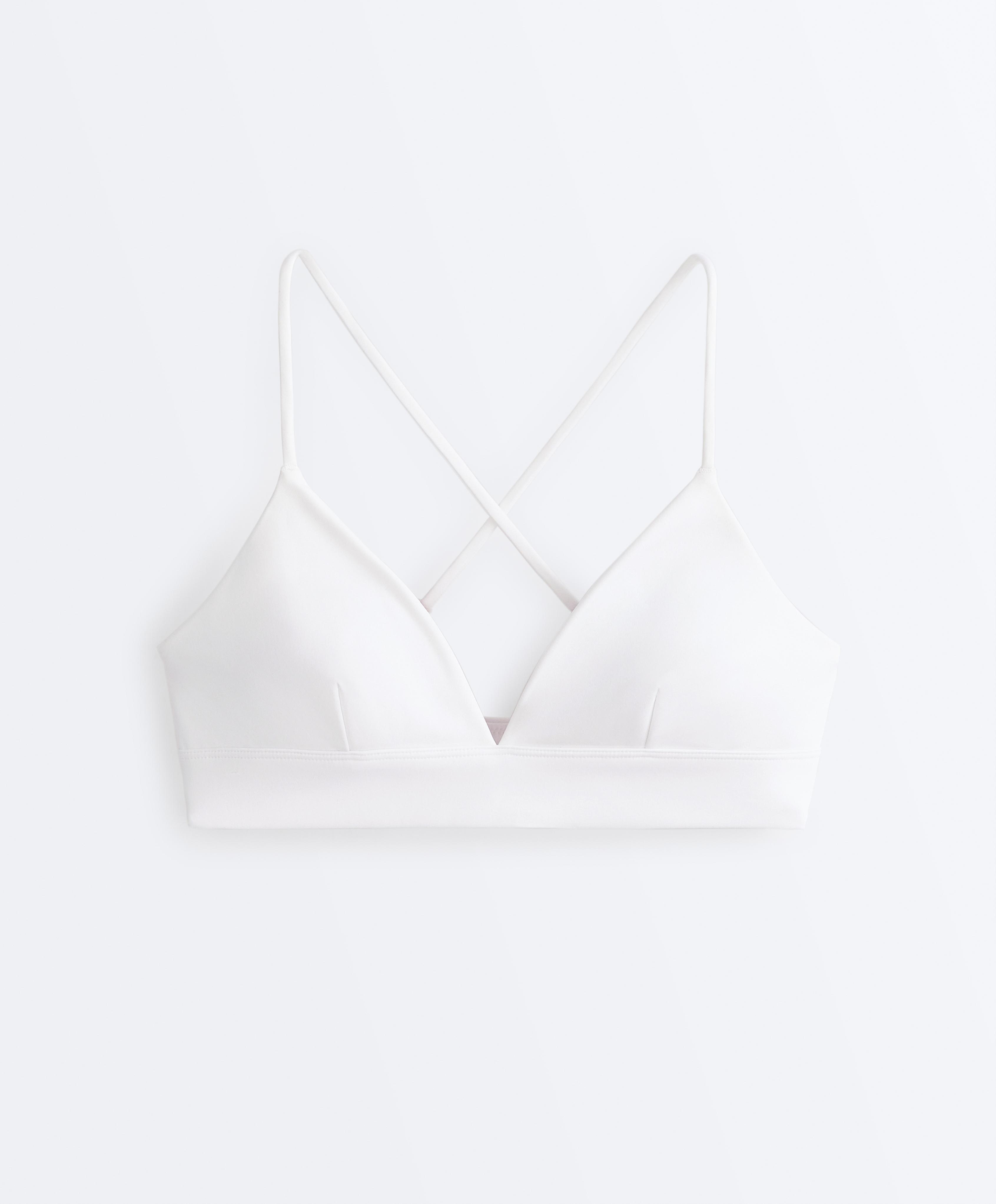 Comfortlux low-support triangle sports bra — WHITE