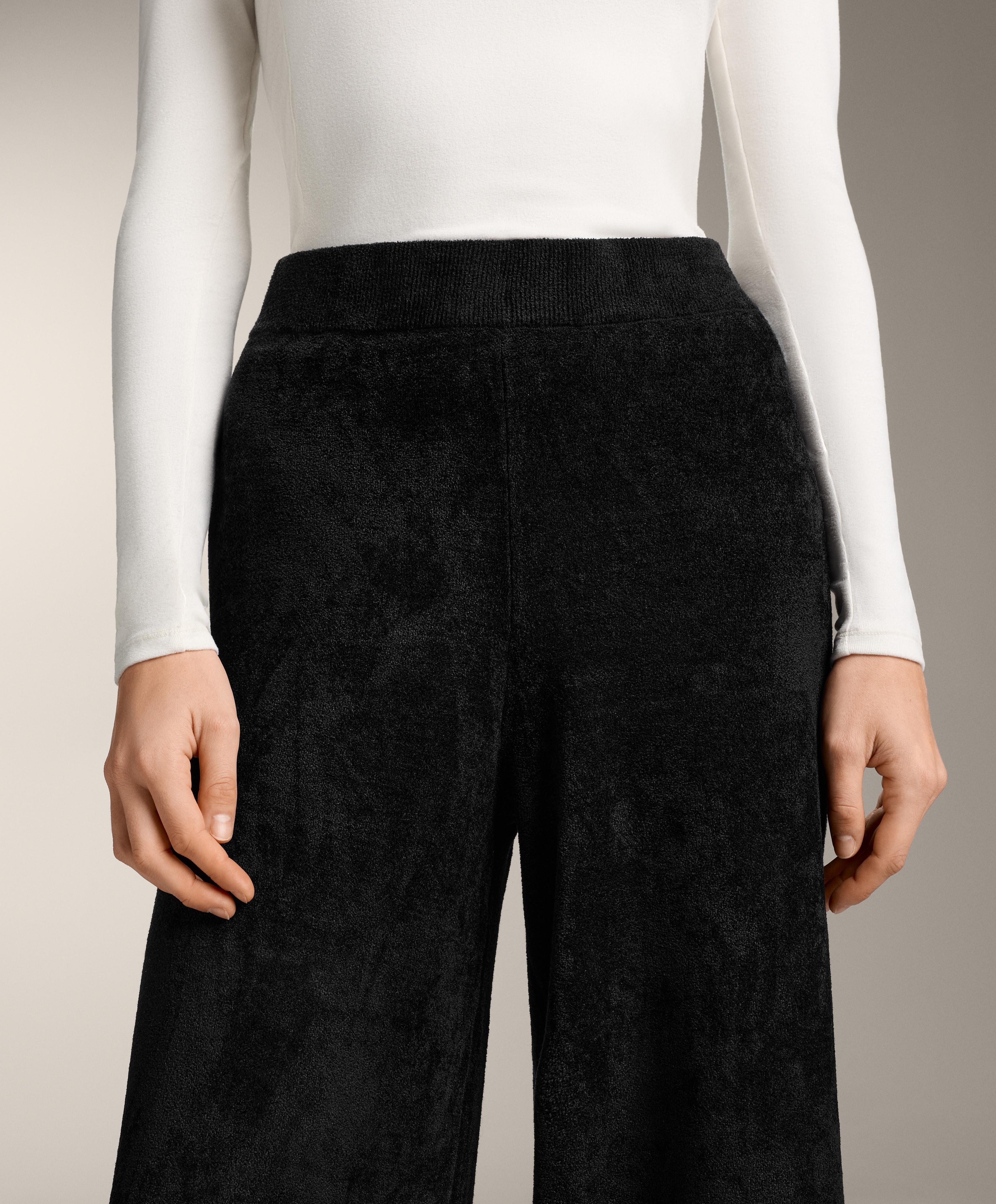 Fine chenille straight-leg trousers - Sale Fine chenille straight-leg trousers - Sale