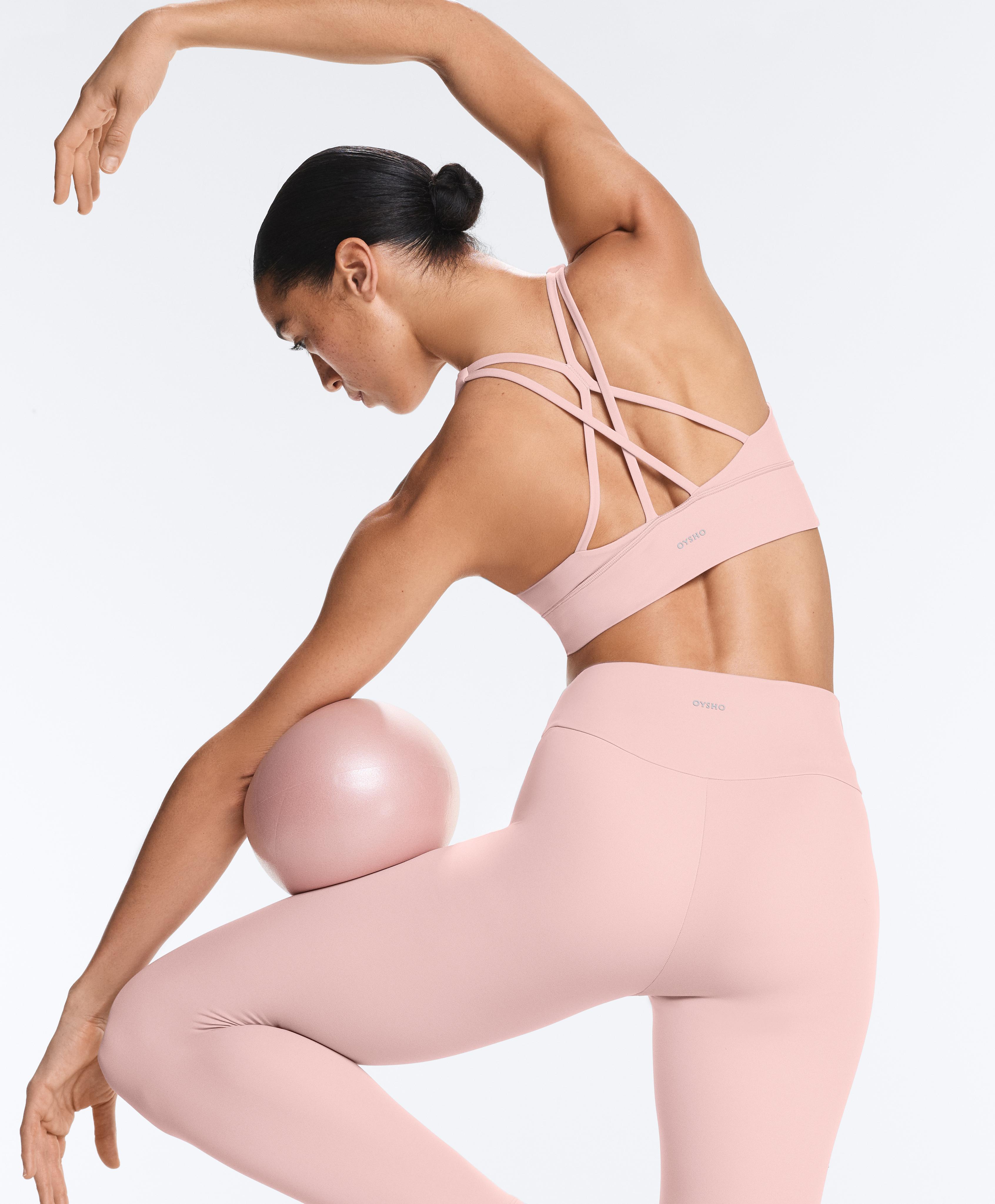 Medium-support Comfortlux sports bra with cups — NUDE PINK