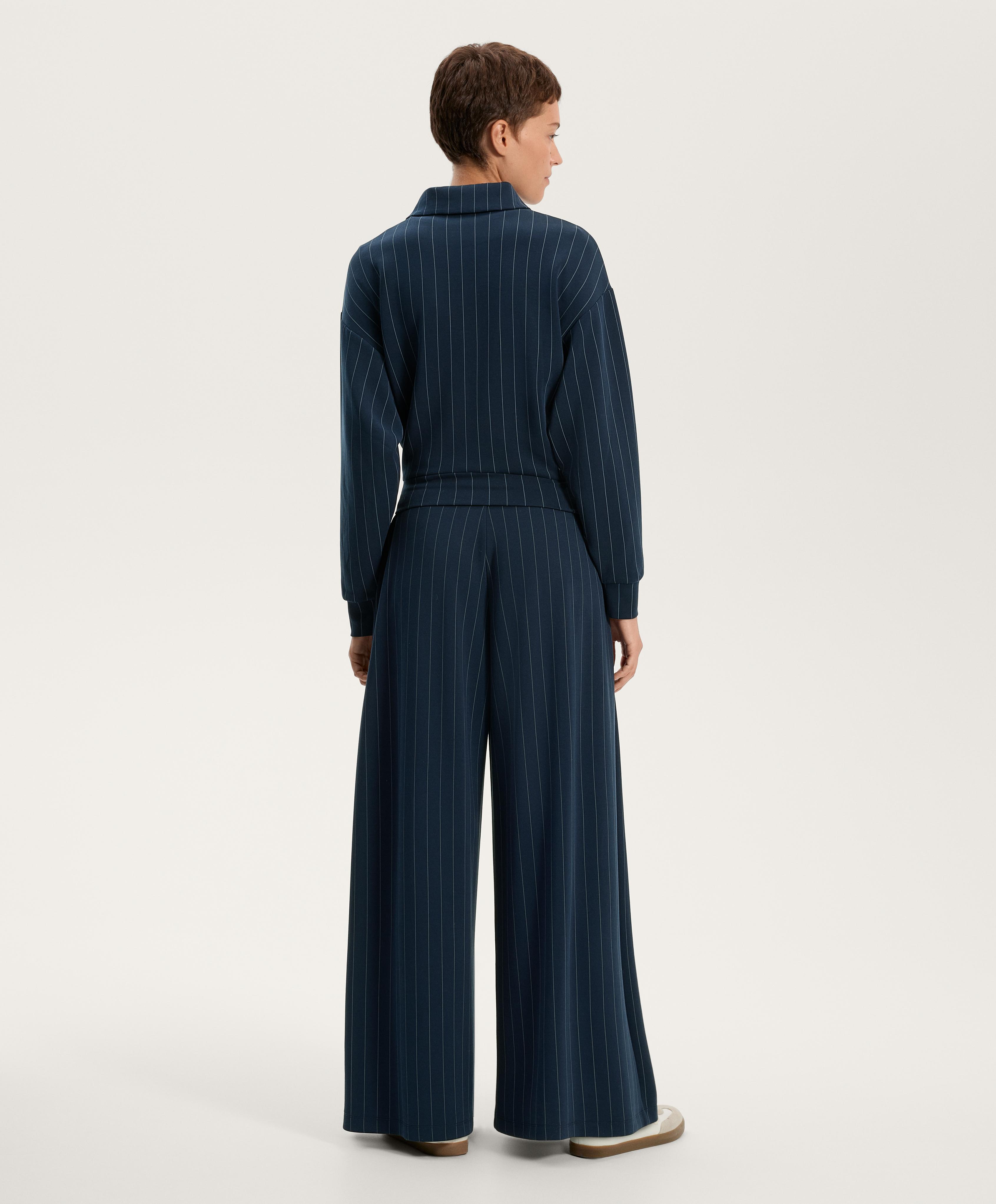 Striped half-zip sweatshirt with soft-touch modal | OYSHO