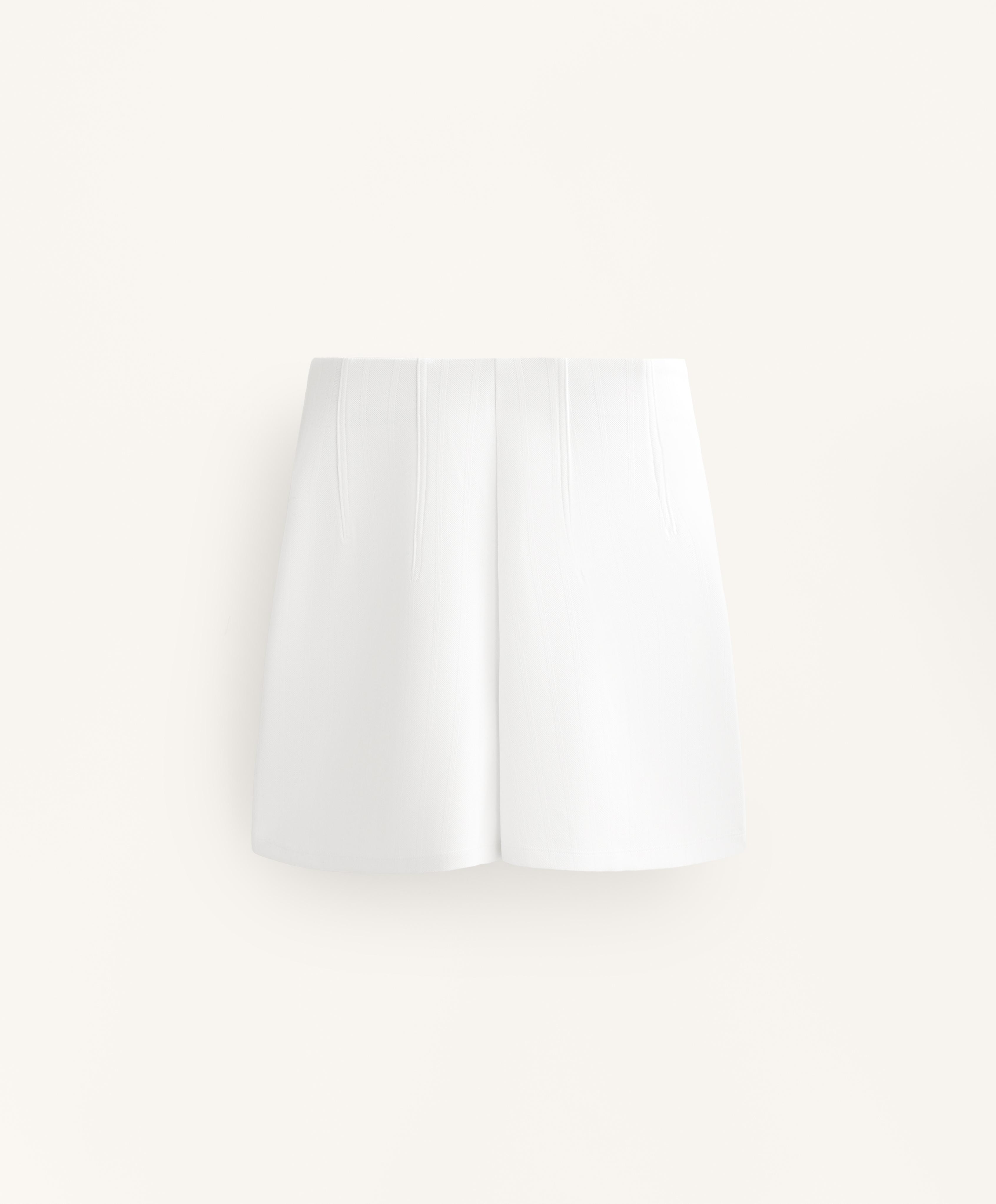 Piqué striped Bermuda shorts with cotton — WHITE
