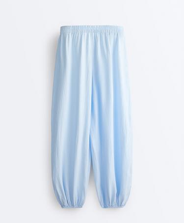 100% linen bloomer trousers — SKY BLUE 12