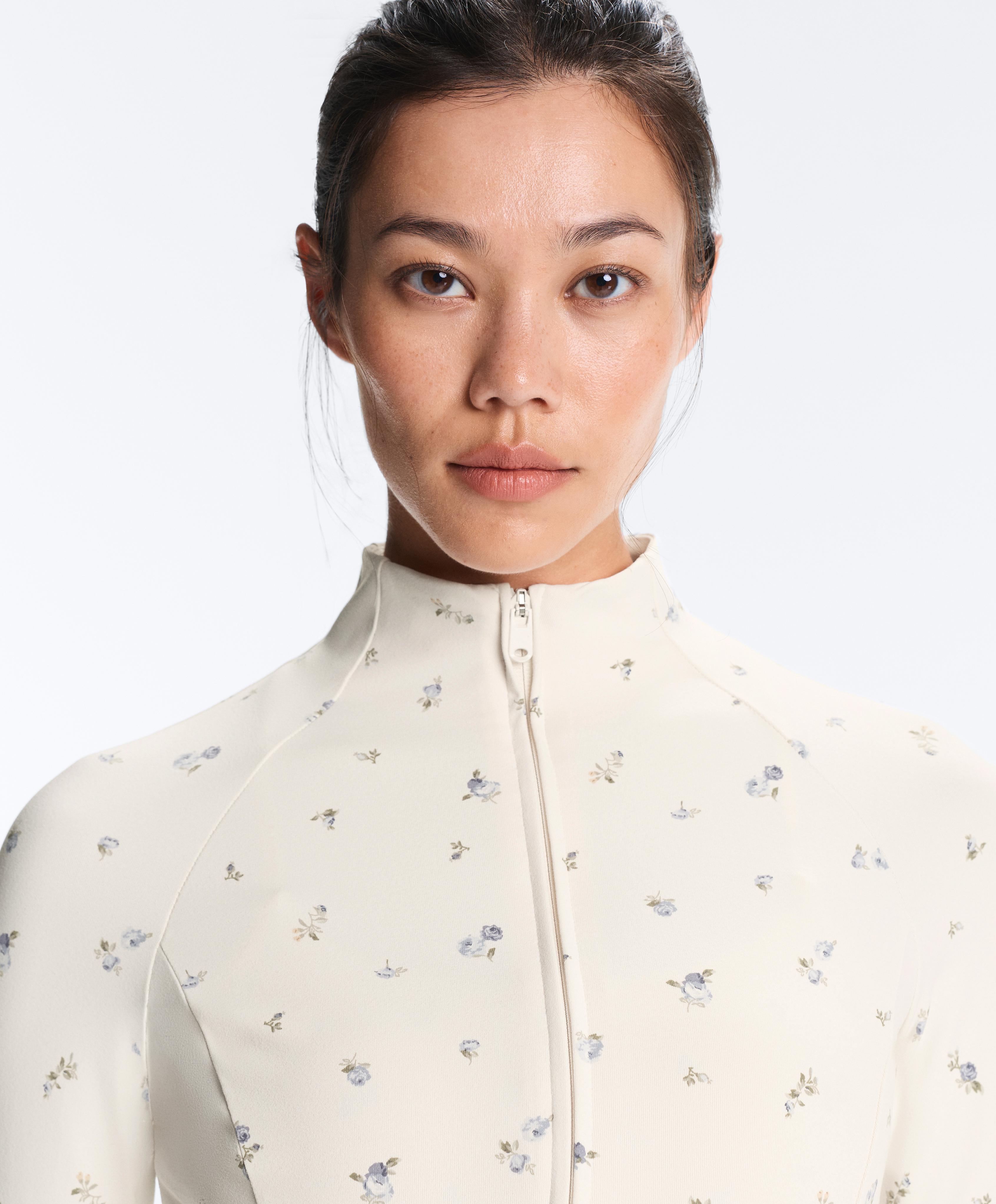 Evermove floral print technical jacket — PALE ECRU