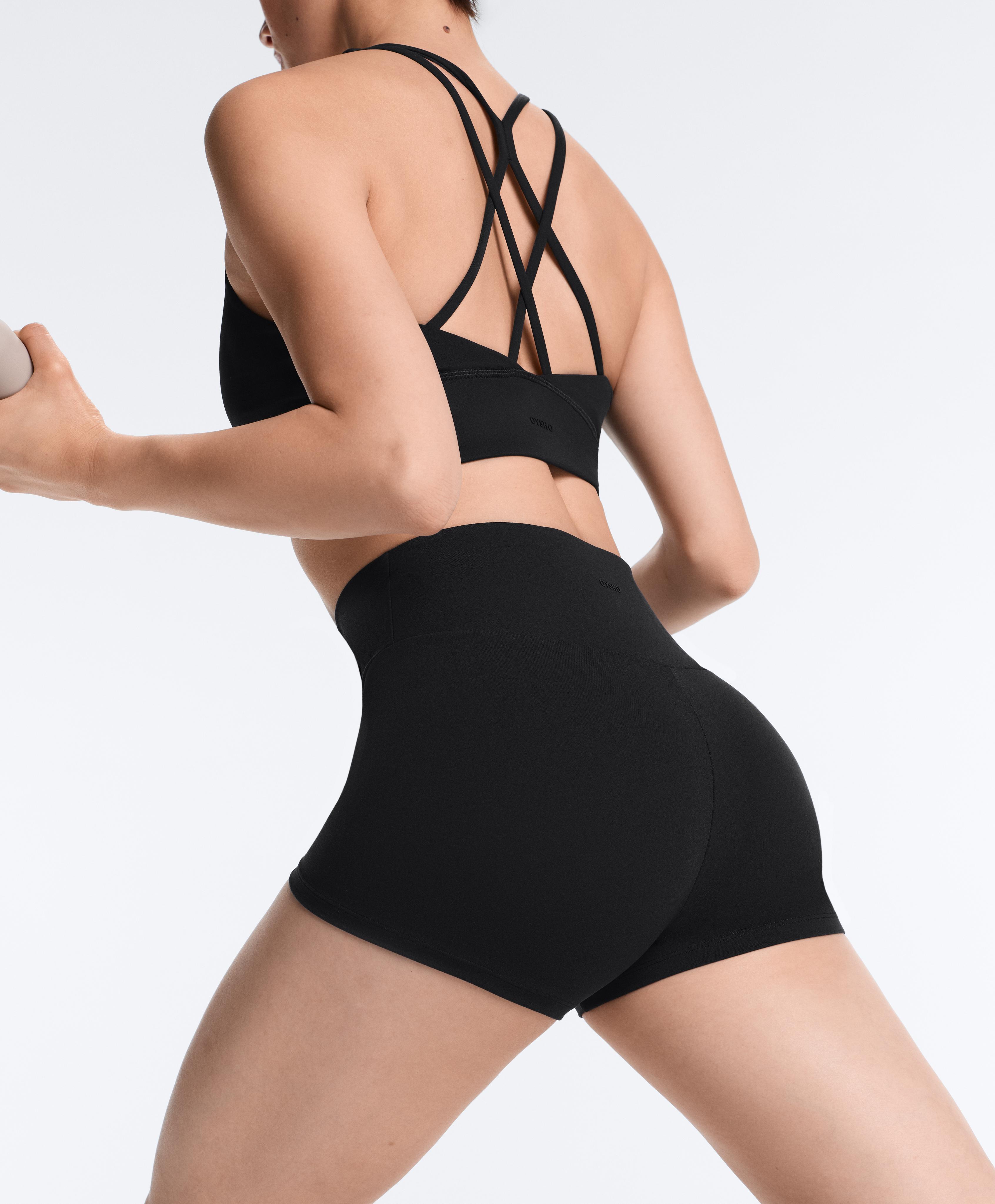 Comfortlux high-rise 5cm hot pants — BLACK