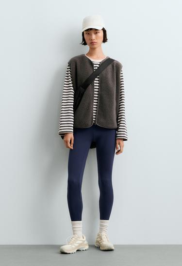 Striped 100% cotton boxy long-sleeved T-shirt — CHARCOAL GREY 1